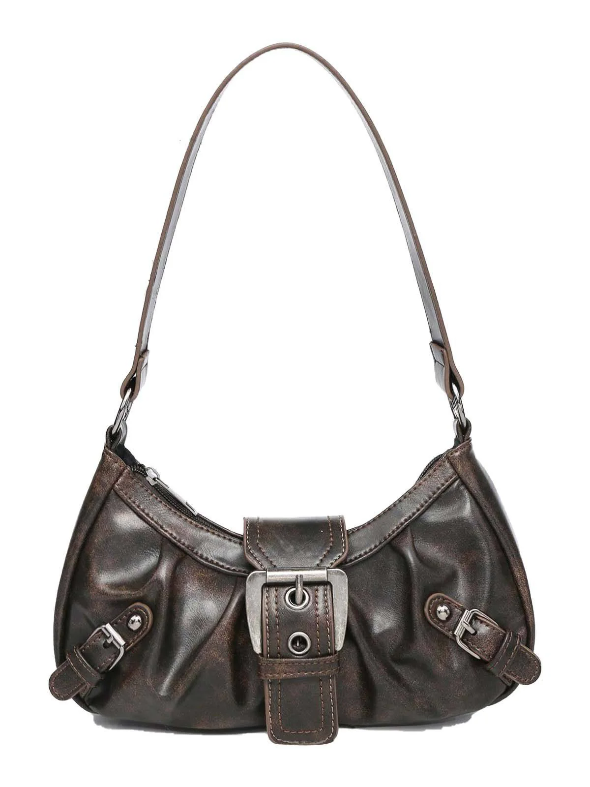 Vintage Leder Schnalle Design Schulter Tasche - Image 10
