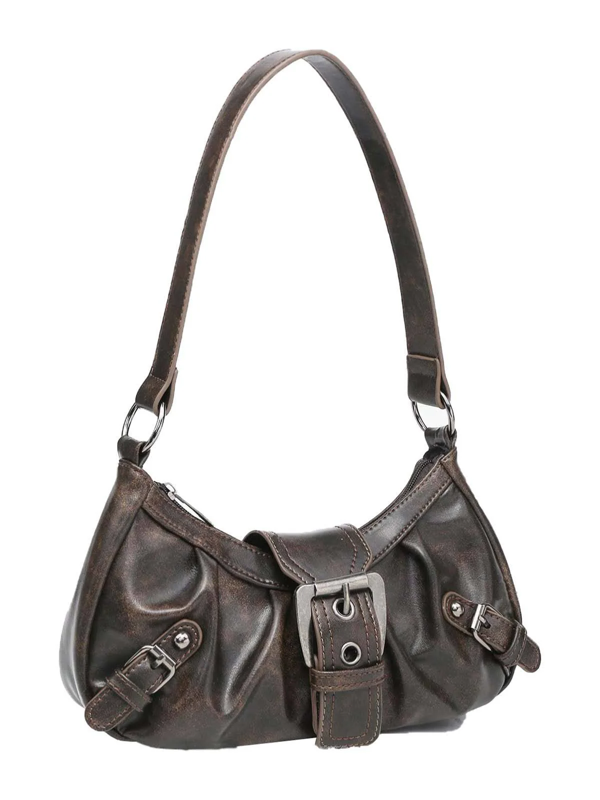 Vintage Leder Schnalle Design Schulter Tasche - Image 11