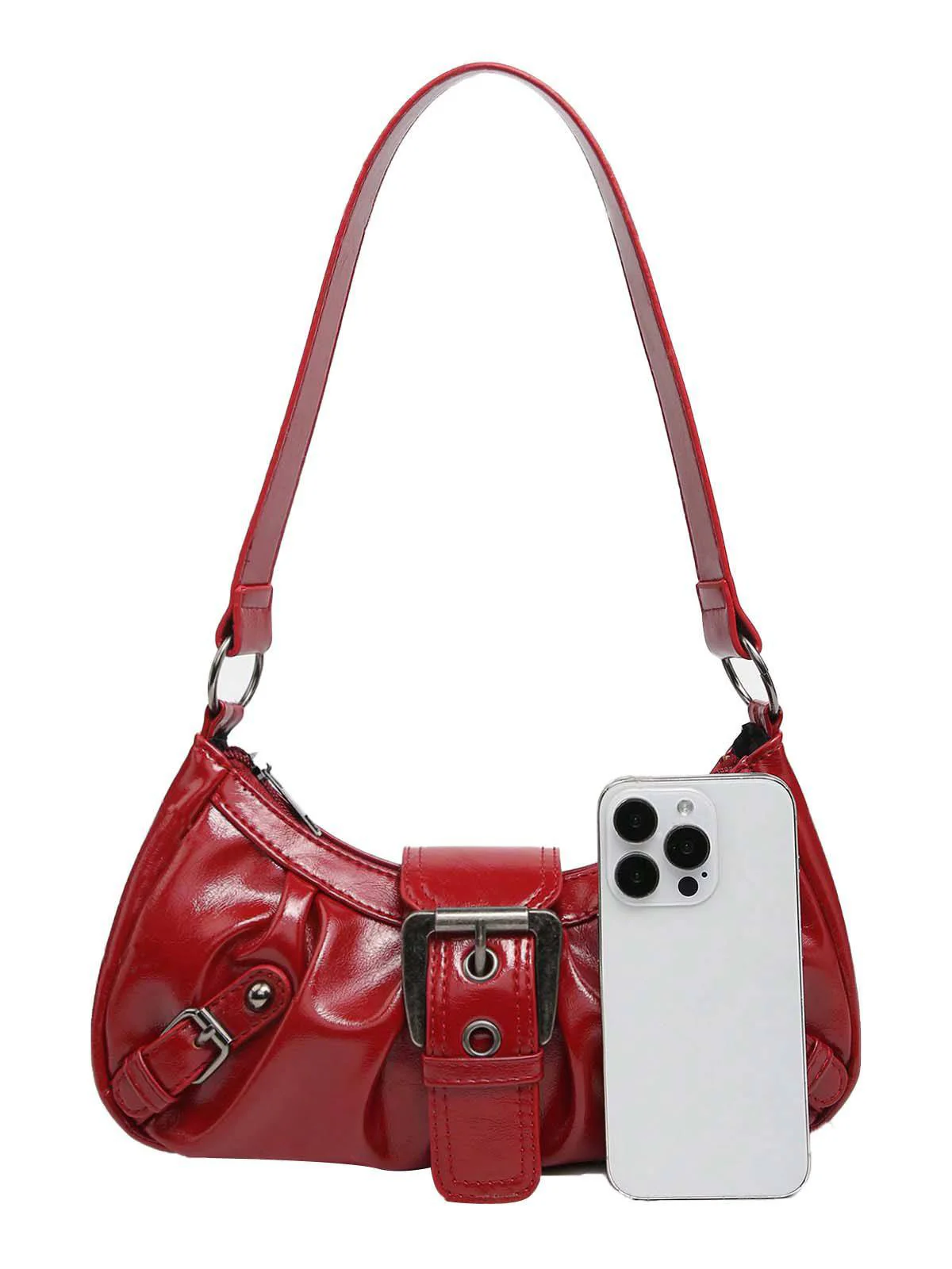Vintage Leder Schnalle Design Schulter Tasche - Image 16