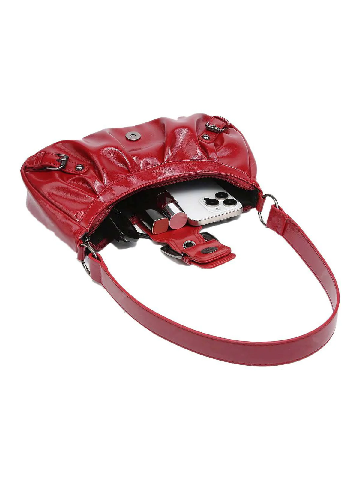 Vintage Leder Schnalle Design Schulter Tasche - Image 17