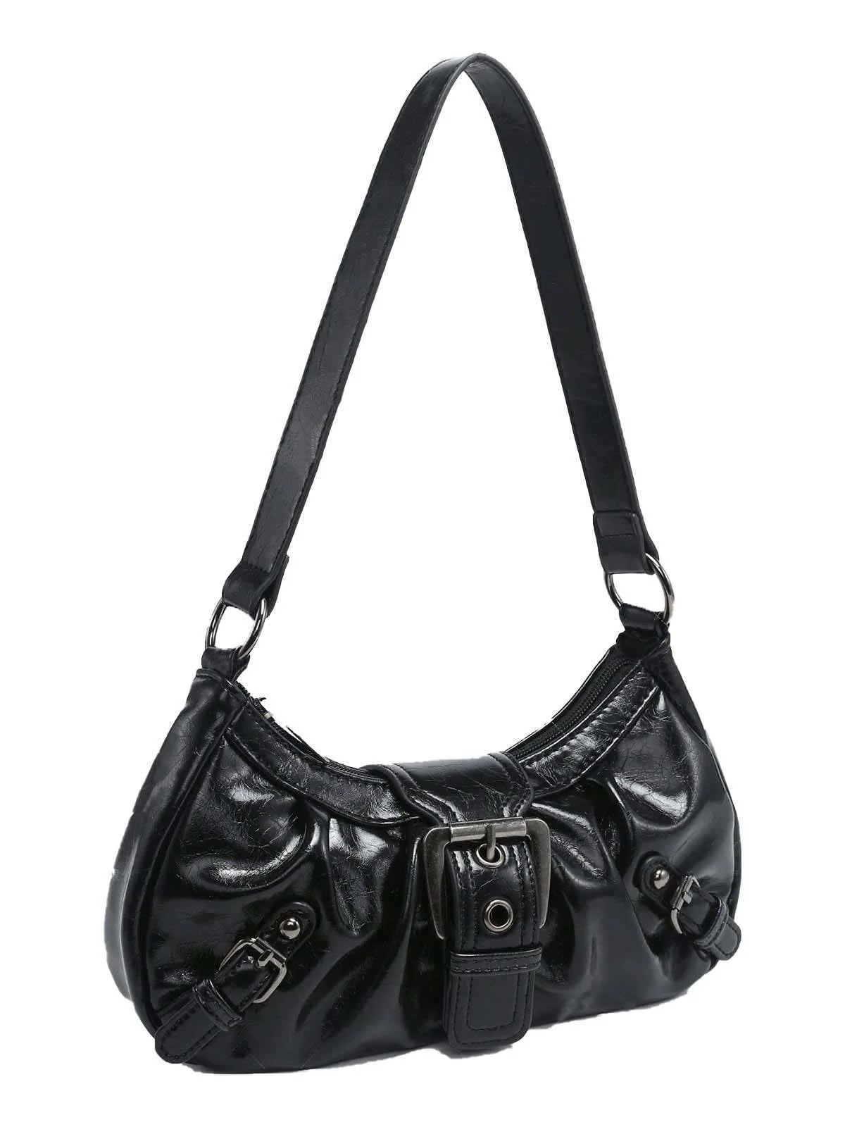 Vintage Leder Schnalle Design Schulter Tasche - Image 2