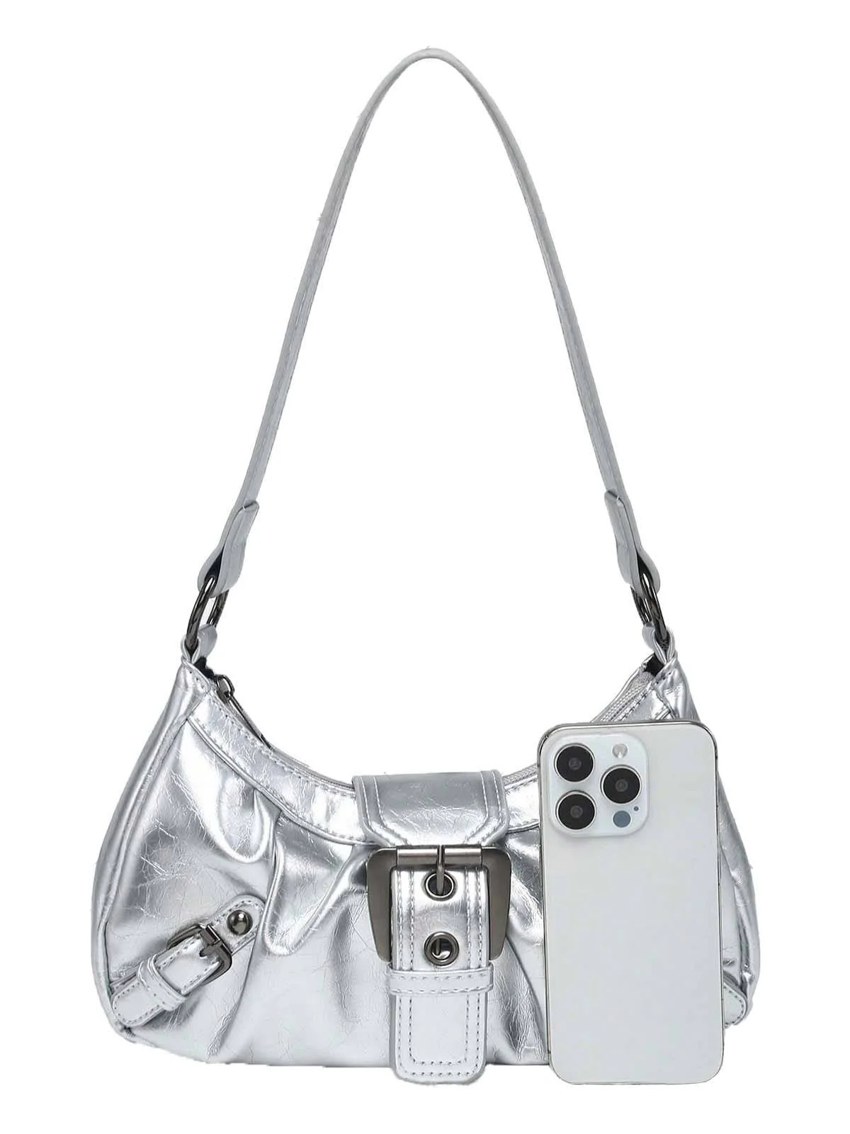 Vintage Leder Schnalle Design Schulter Tasche - Image 6