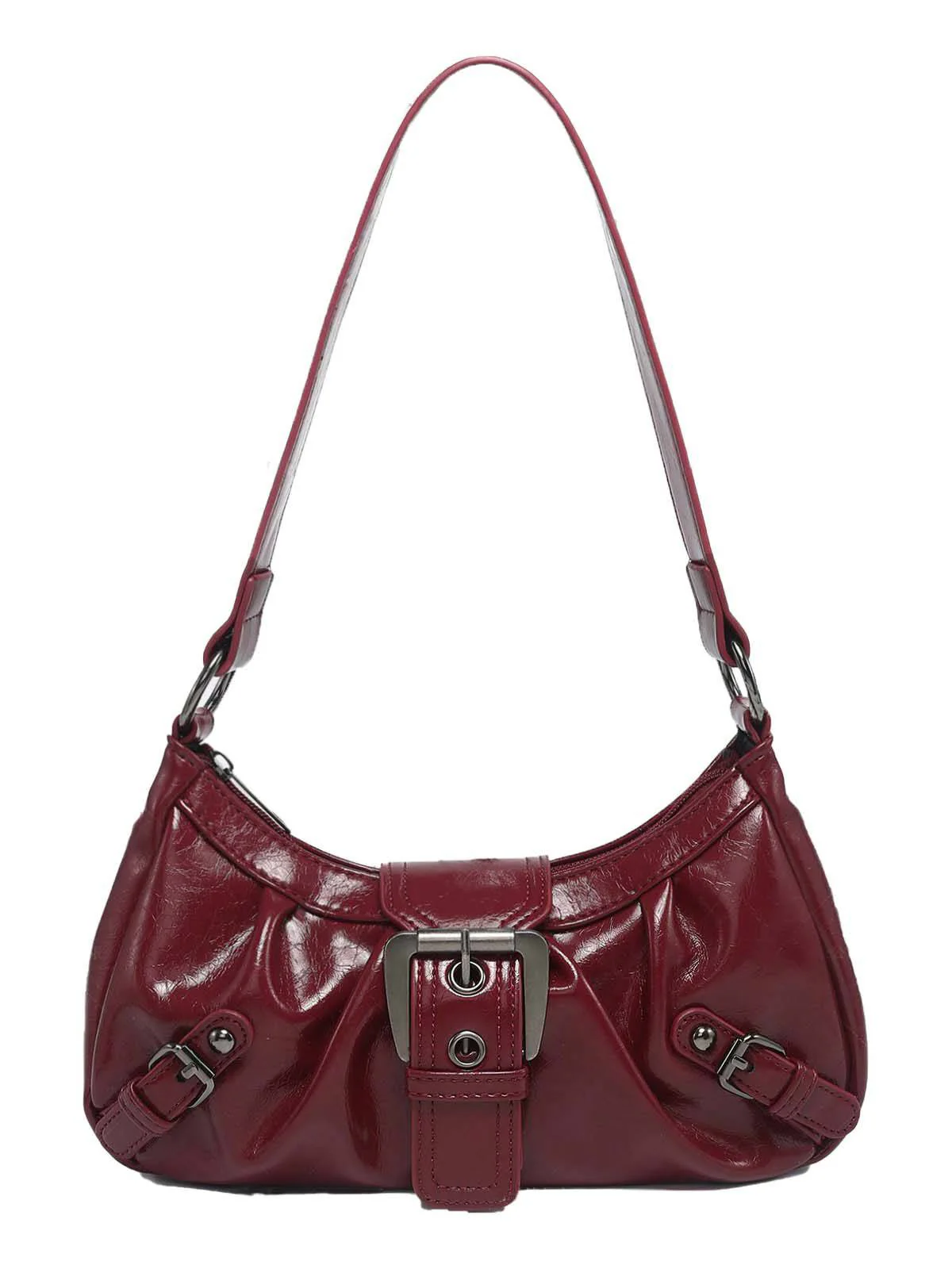 Vintage Leder Schnalle Design Schulter Tasche - Image 7