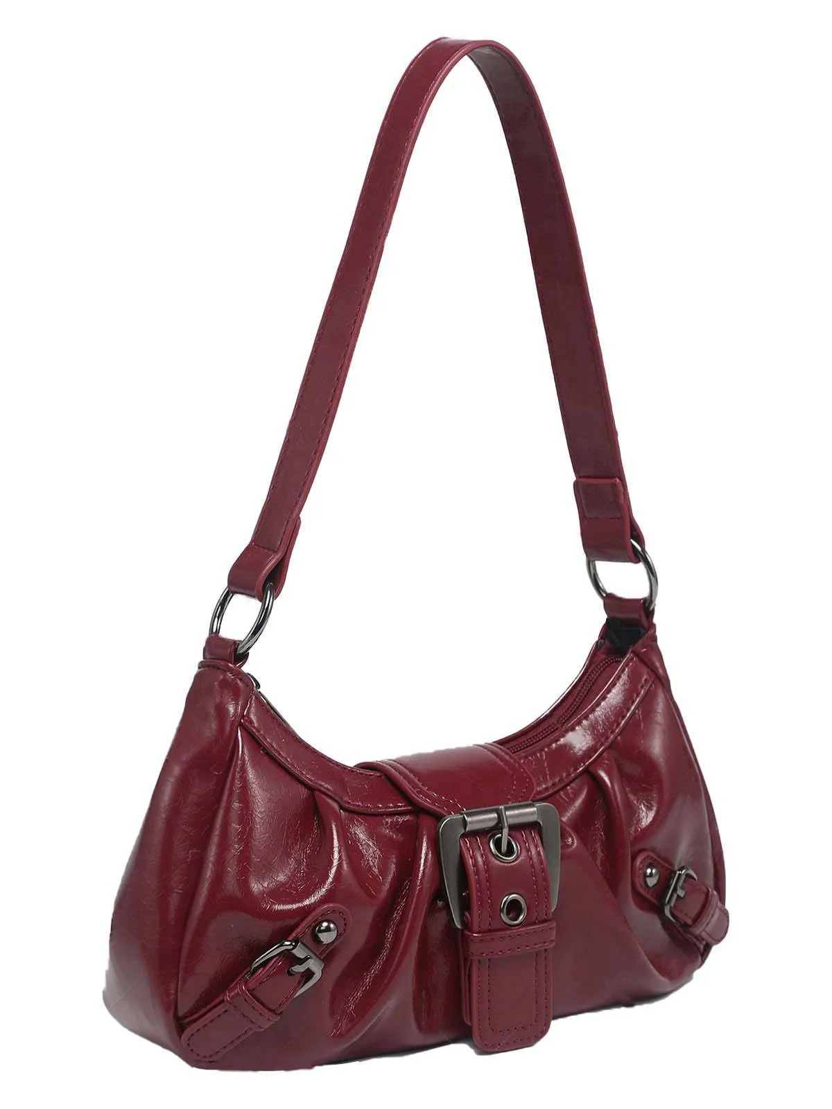 Vintage Leder Schnalle Design Schulter Tasche - Image 8