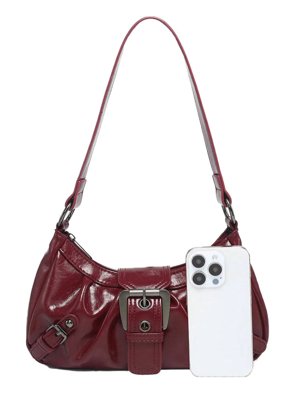 Vintage Leder Schnalle Design Schulter Tasche - Image 9