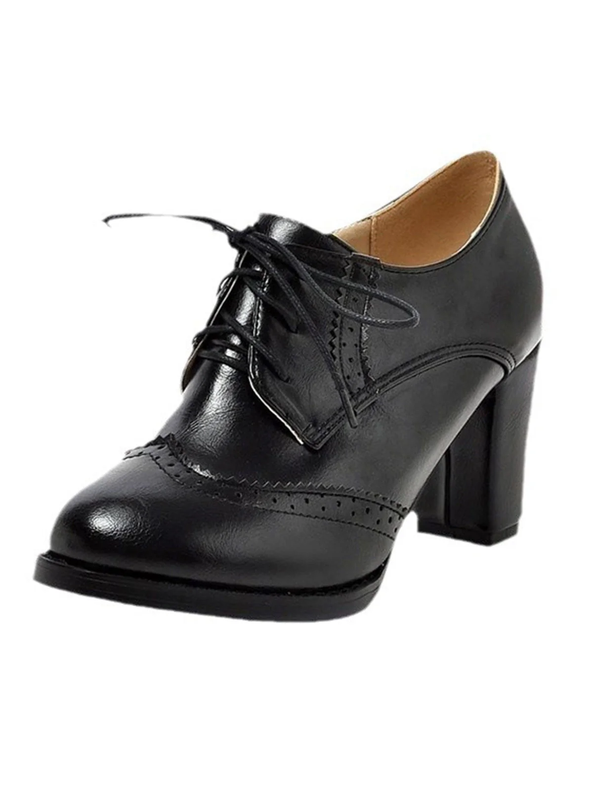 Vintage Leder Schnürung High Heels - Image 2
