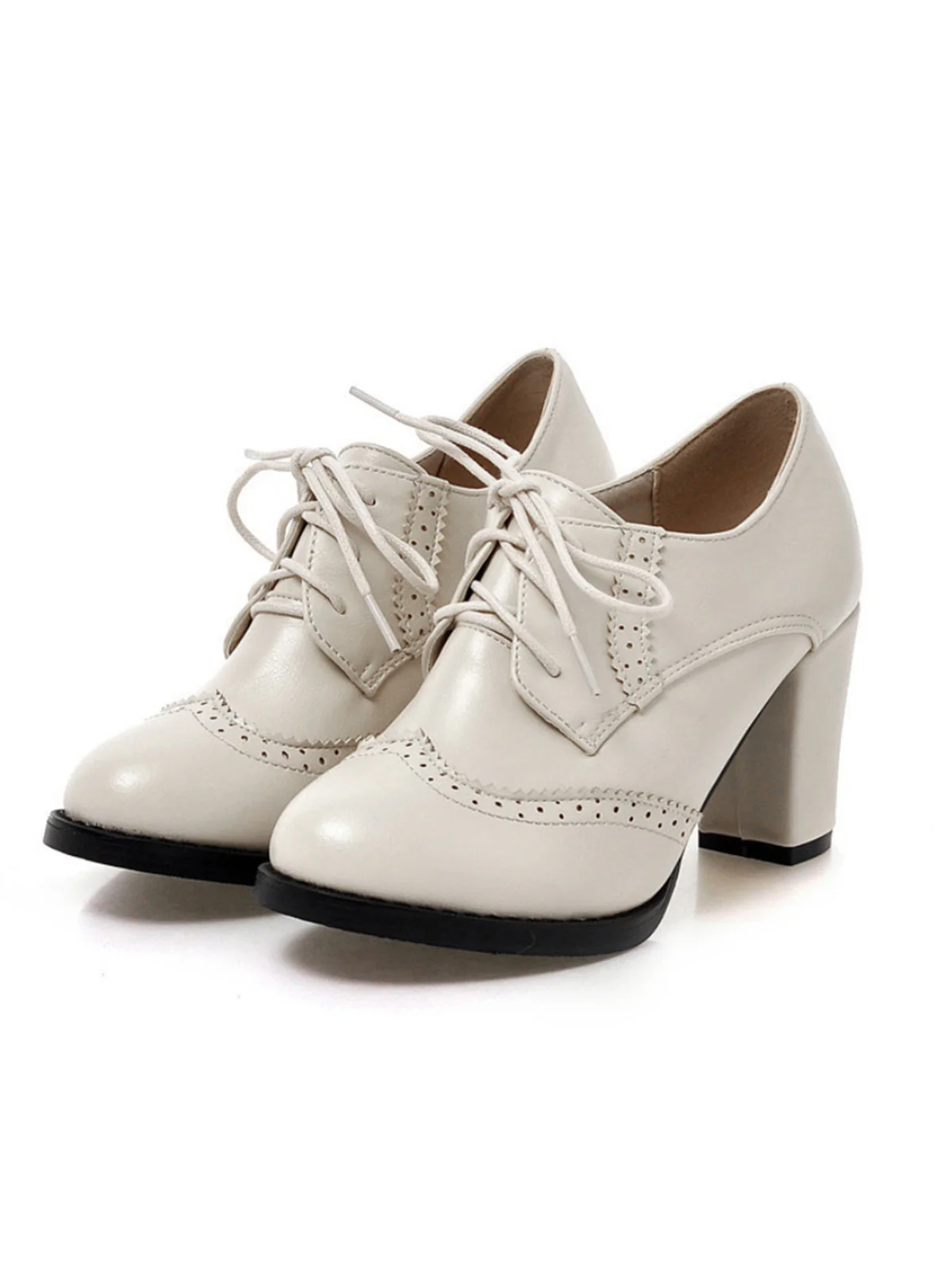 Vintage Leder Schnürung High Heels - Image 3