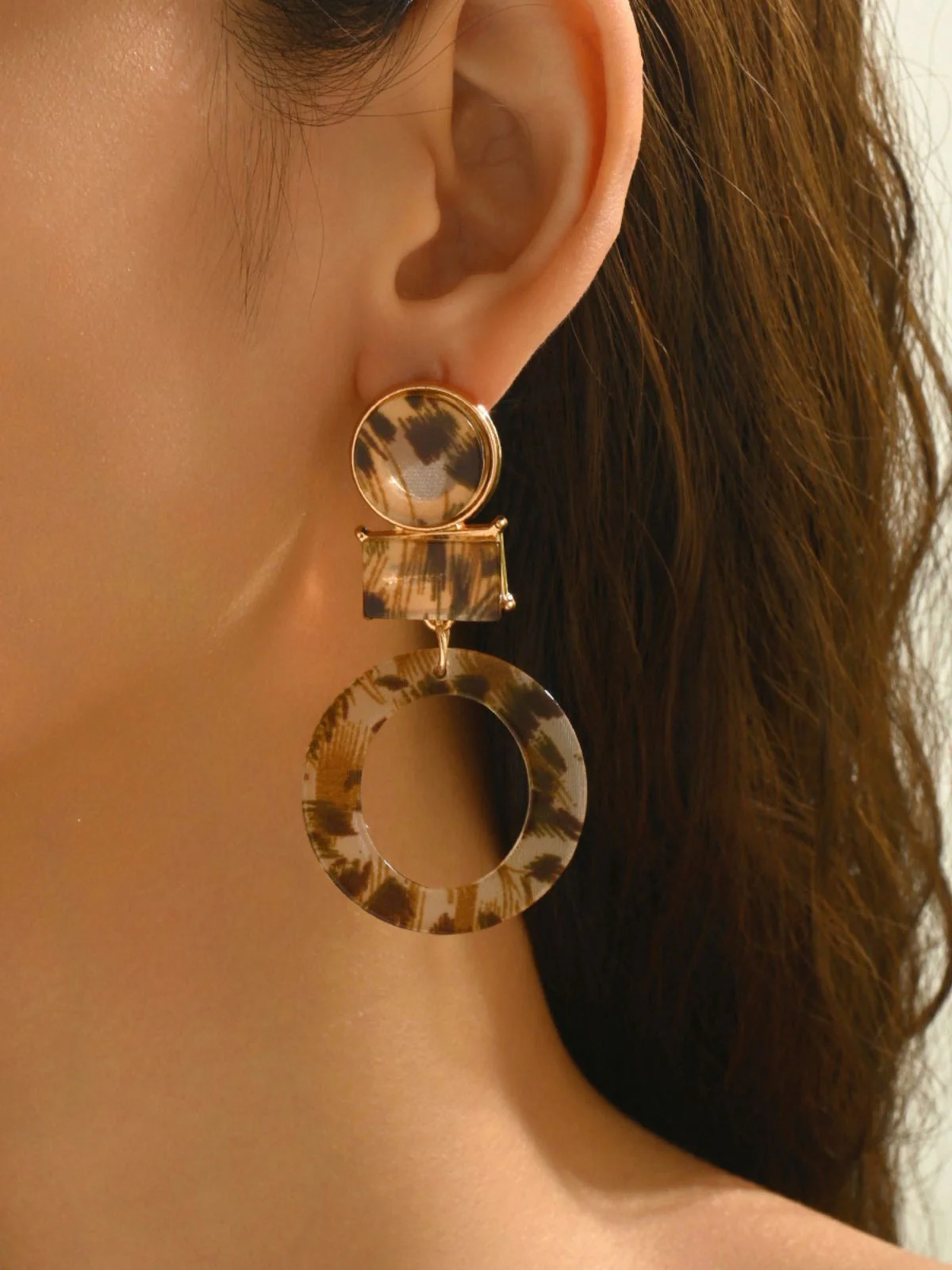 Vintage Leopard Drucken Tropfen Ohrringe - Image 7