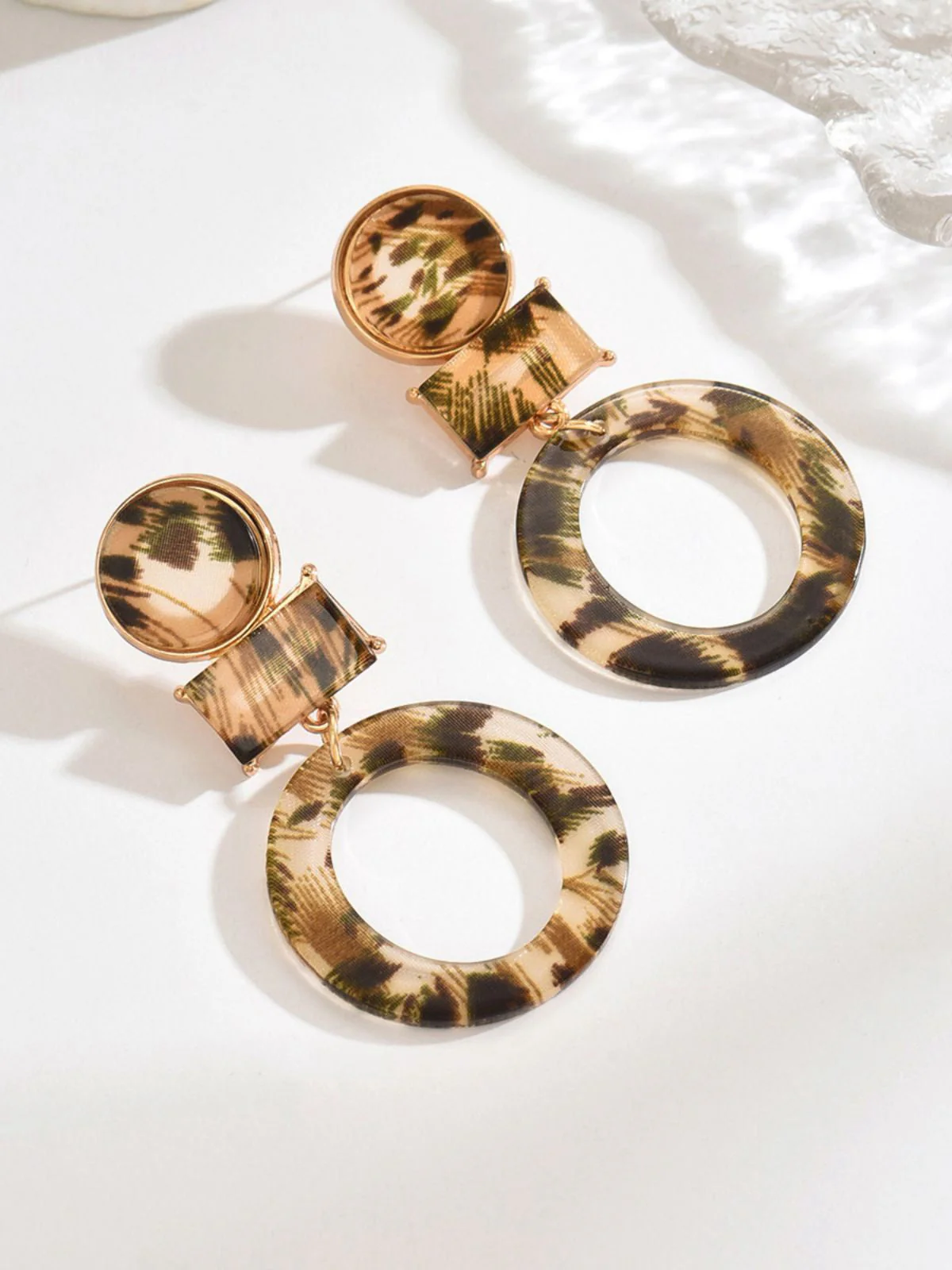 Vintage Leopard Drucken Tropfen Ohrringe - Image 8