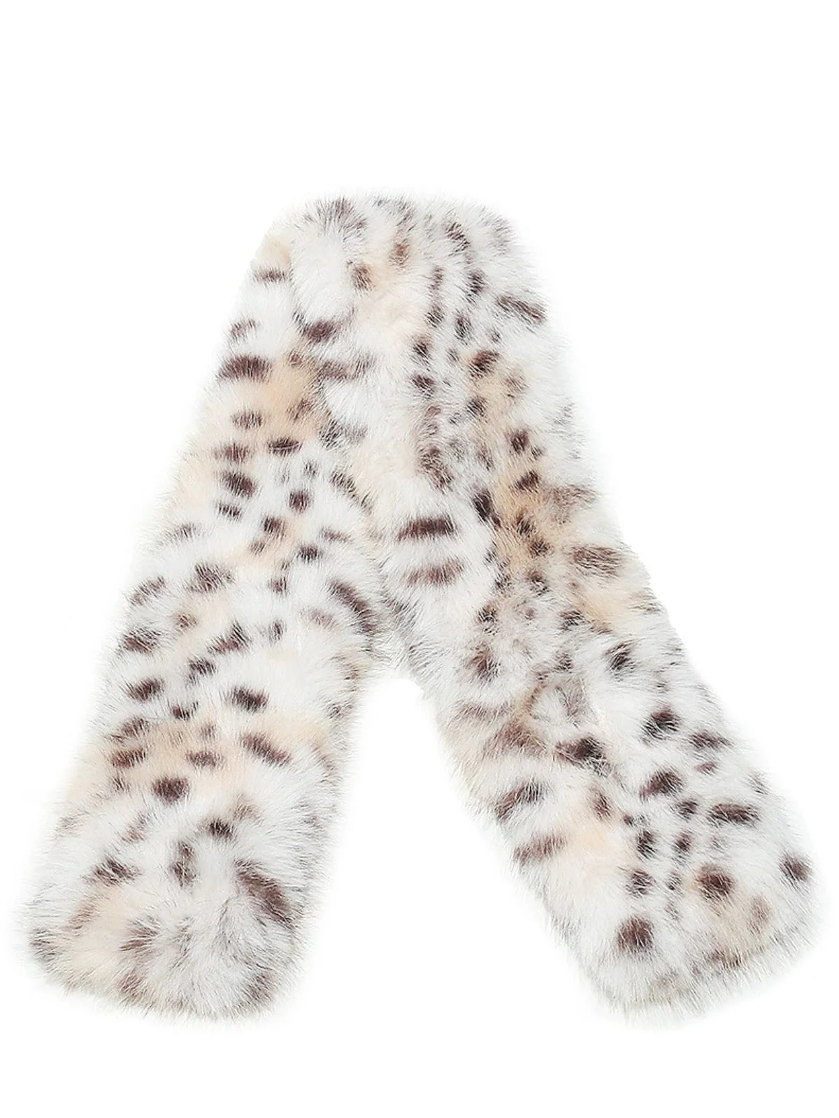 Vintage Leopard Kunstpelz Schal