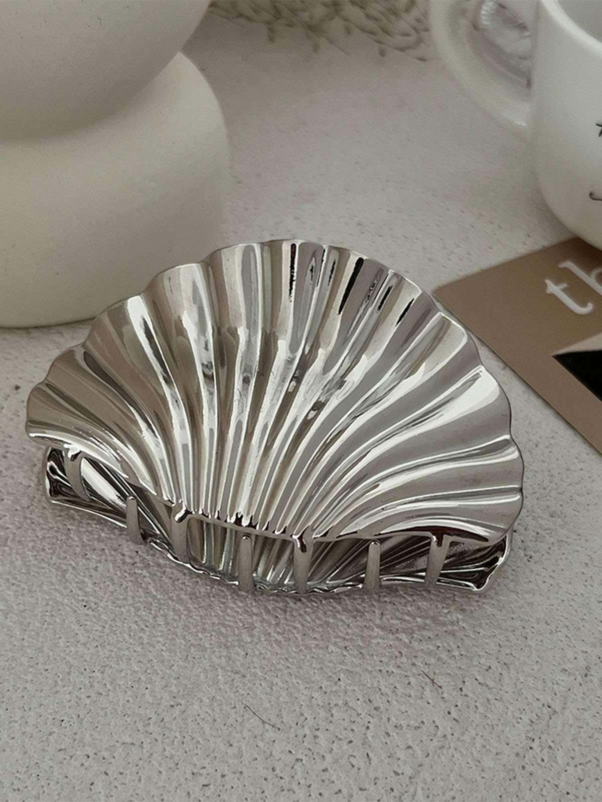 Vintage Muschel Form Metall Haarklammer - Image 4