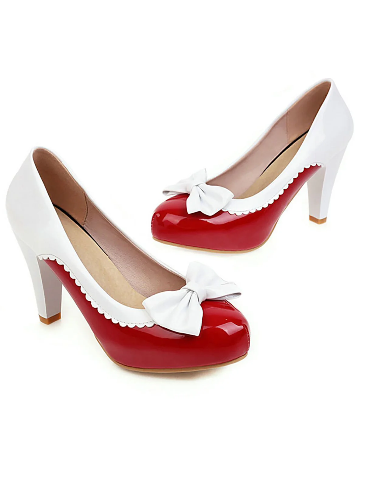 VINTAGE PATCHWORK BOW HOHE ABSATZ SCHUHE - Image 12