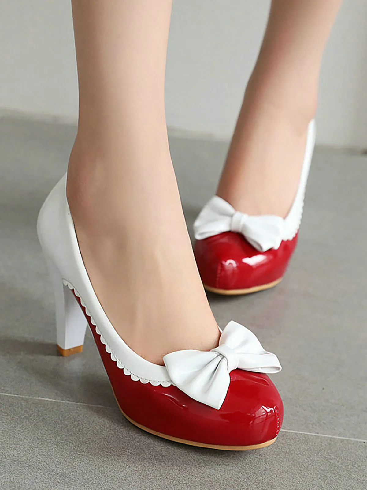 VINTAGE PATCHWORK BOW HOHE ABSATZ SCHUHE - Image 15