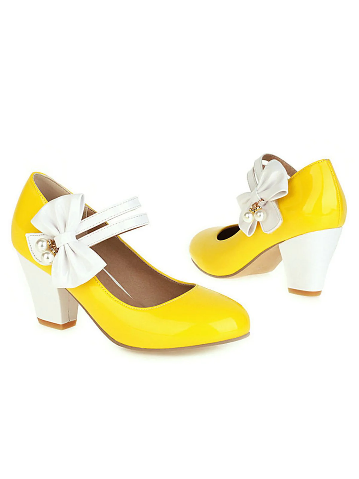 VINTAGE PATCHWORK BOW HOHE ABSATZ SCHUHE - Image 11