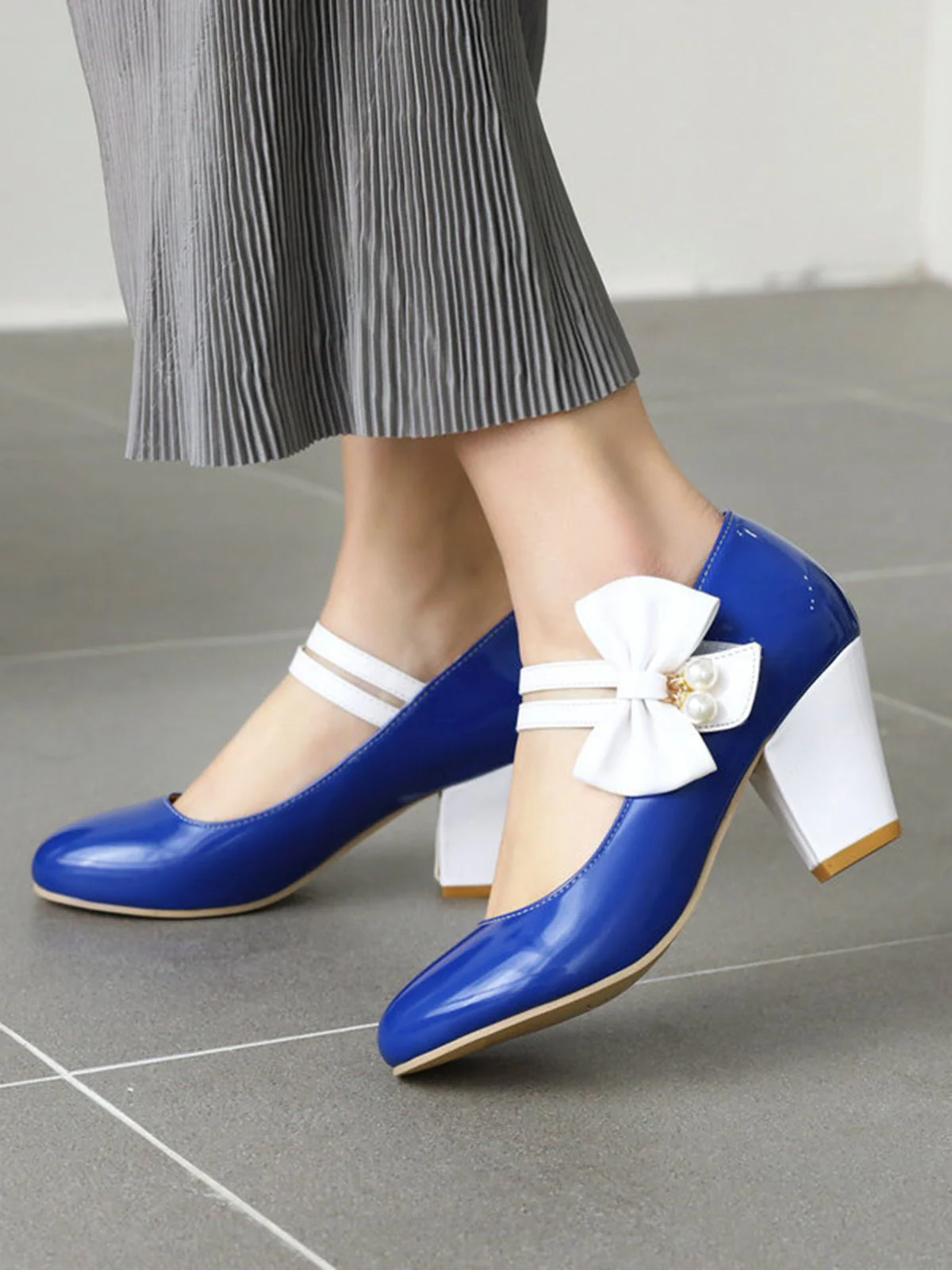 VINTAGE PATCHWORK BOW HOHE ABSATZ SCHUHE - Image 25