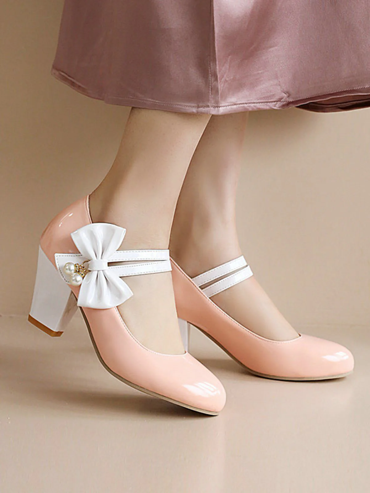 VINTAGE PATCHWORK BOW HOHE ABSATZ SCHUHE - Image 29