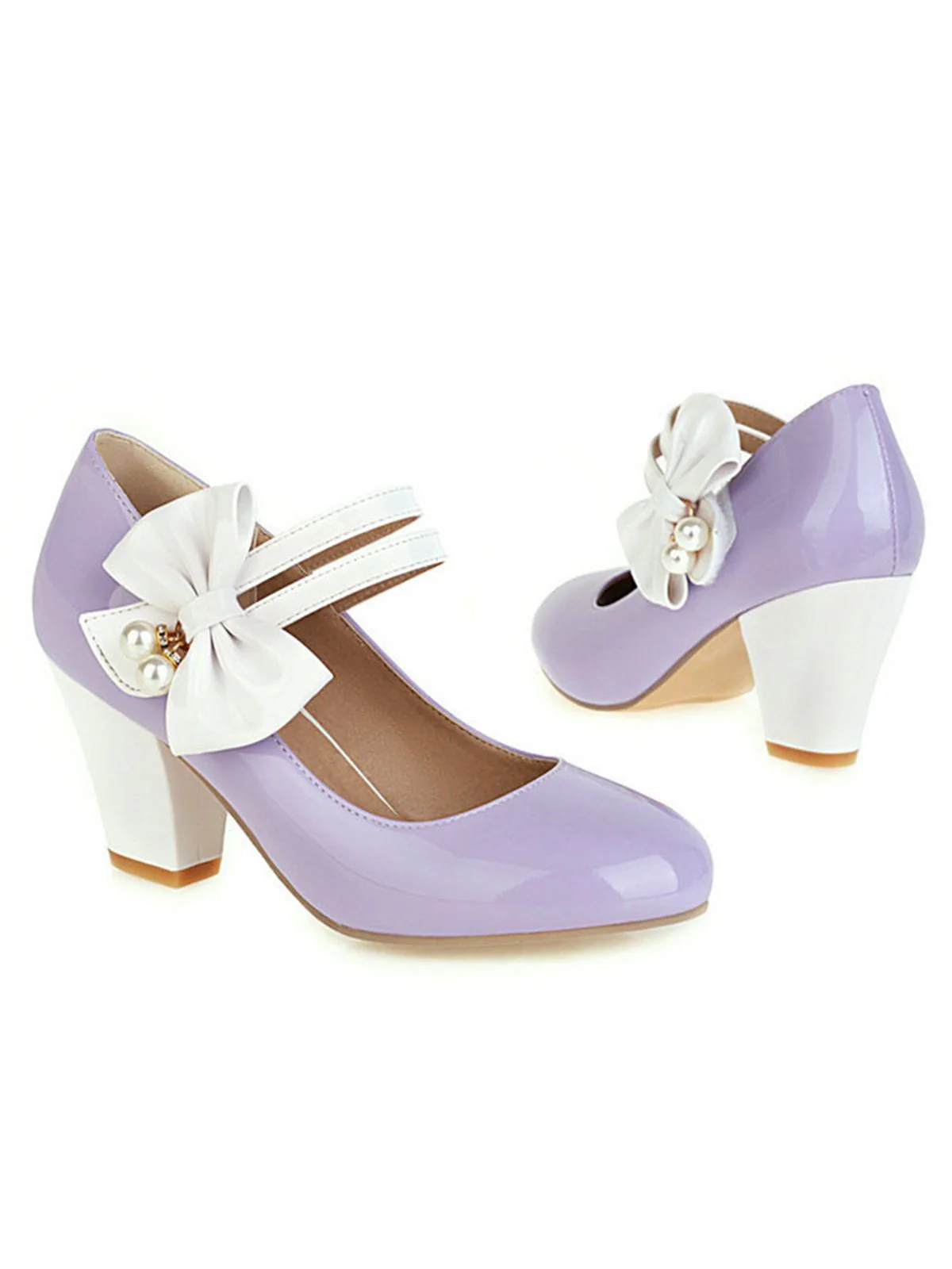 VINTAGE PATCHWORK BOW HOHE ABSATZ SCHUHE - Image 3