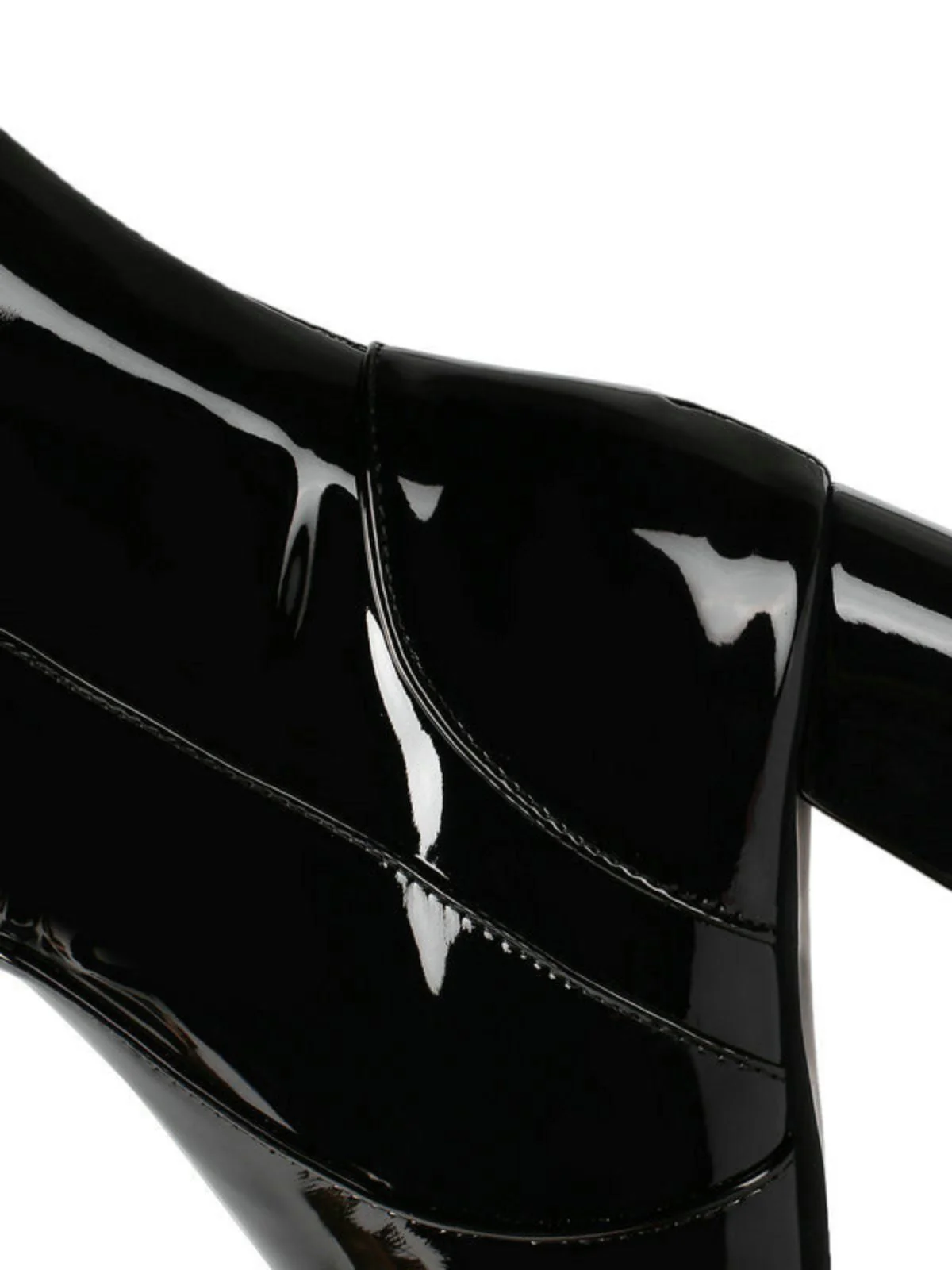 Vintage Patent Leder Block Heel Kniehohe Stiefel - Image 9