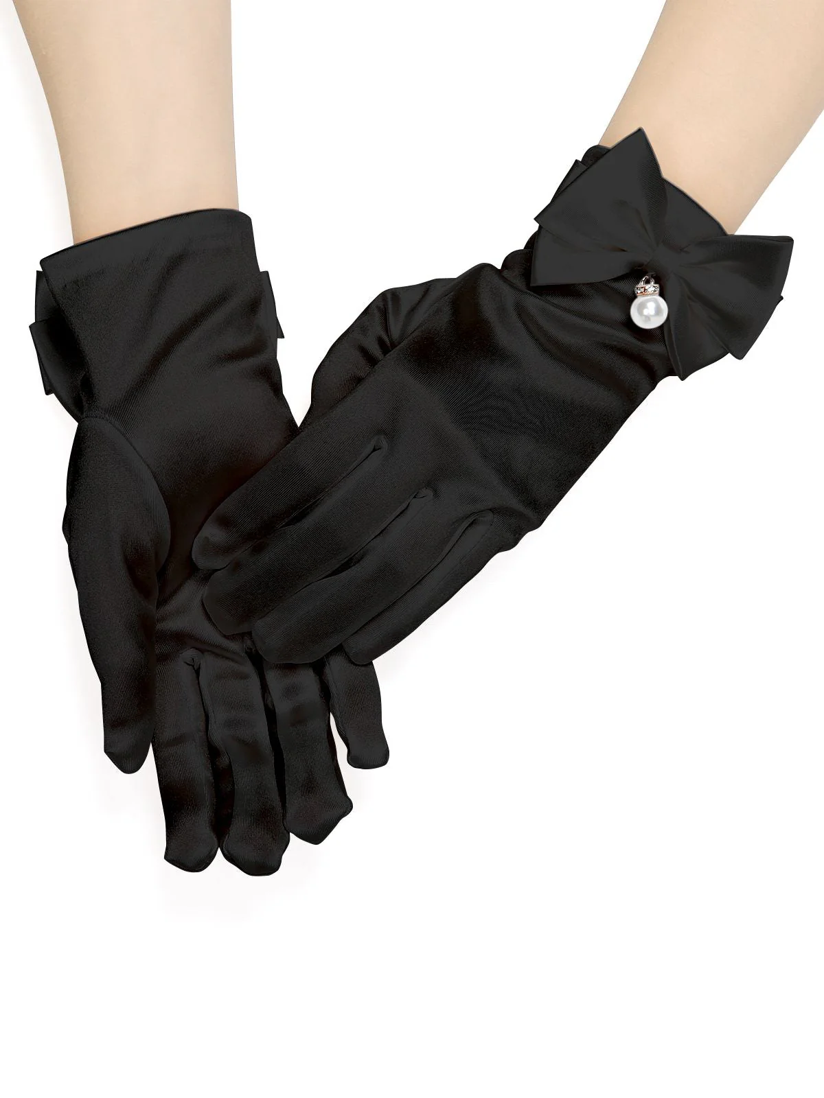 Vintage Perle Bogen Dekor Exquisite Handschuhe - Image 4