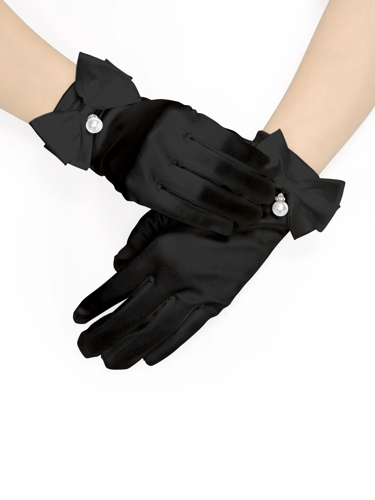 Vintage Perle Bogen Dekor Exquisite Handschuhe - Image 5