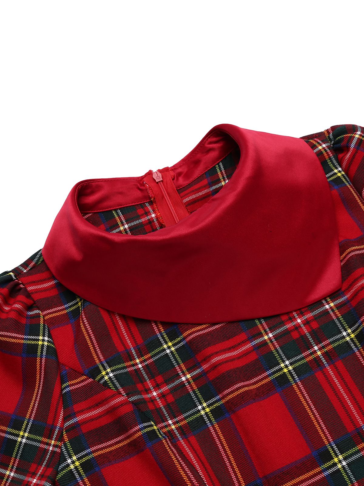 [CZ Lager] Rot 1960er Karos Figurbetont Kleid - Image 5