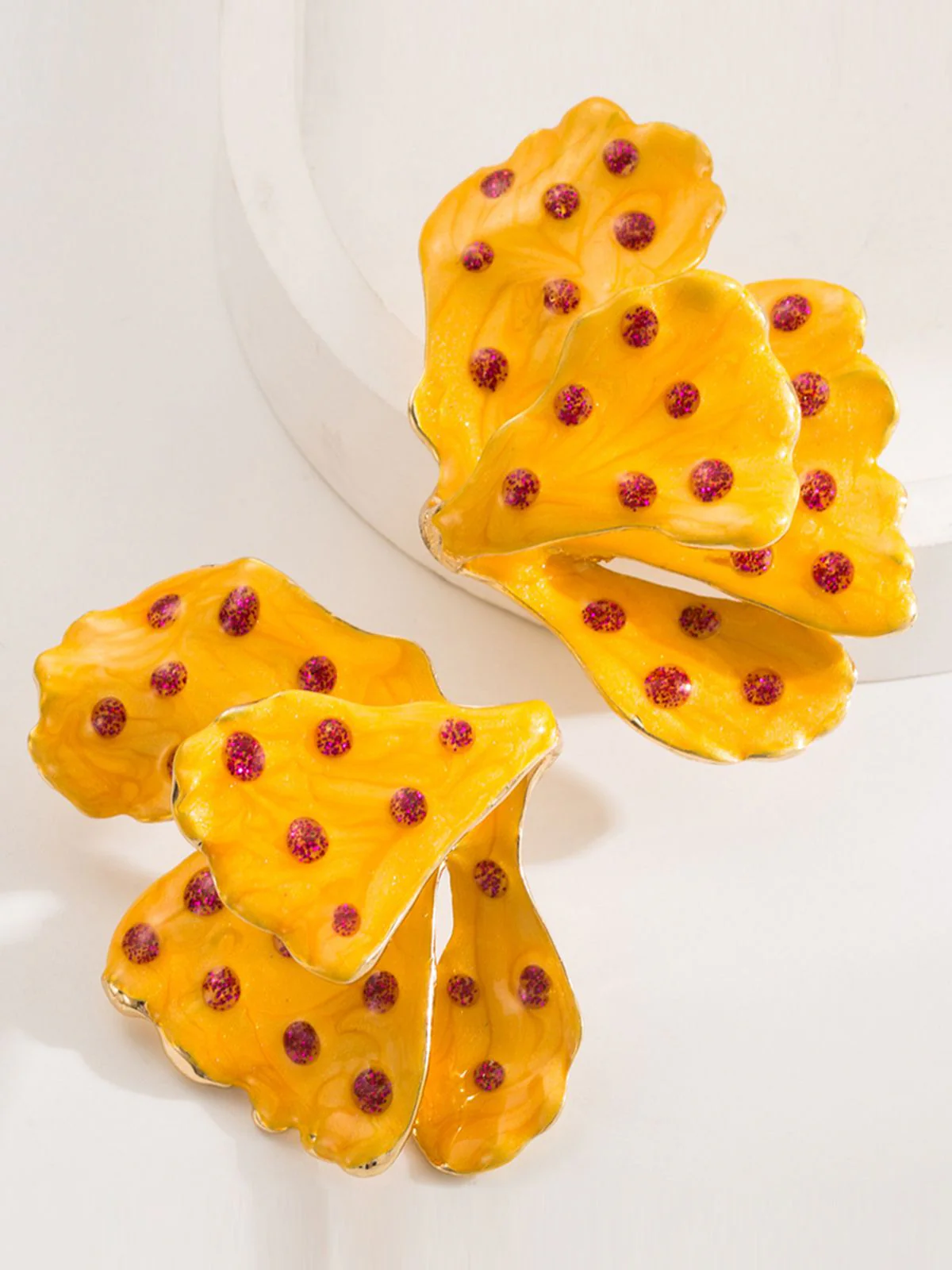 Vintage Polka Dots Blütenblatt Ohrringe - Image 2