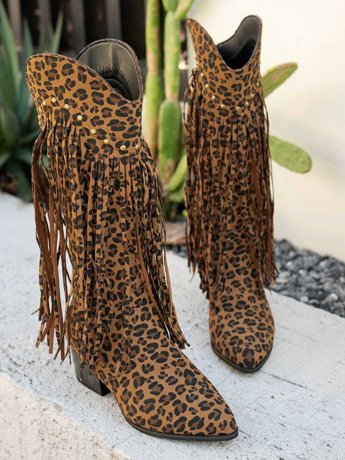 Vintage Quaste Klobig Hochhackige Stiefel - Image 10
