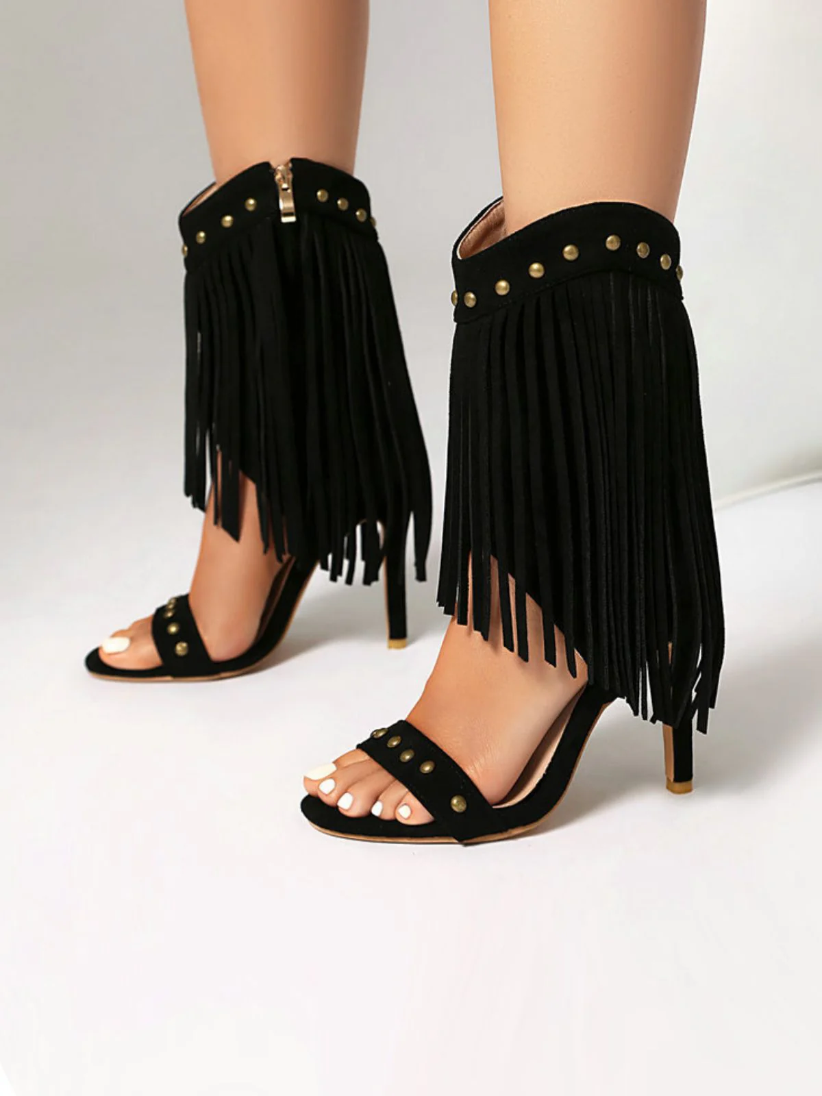 Vintage Quaste Stiletto-Stiefel mit Nieten - Image 9