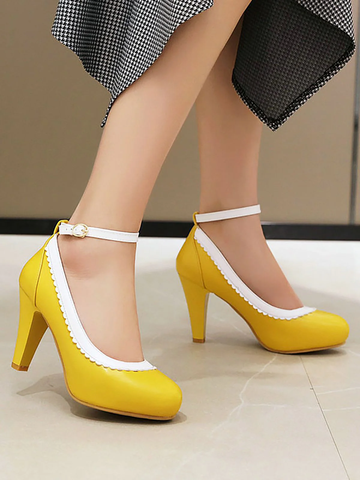 Aprikose VINTAGE ROUND HOHE ABSATZ SCHUHE - Image 18