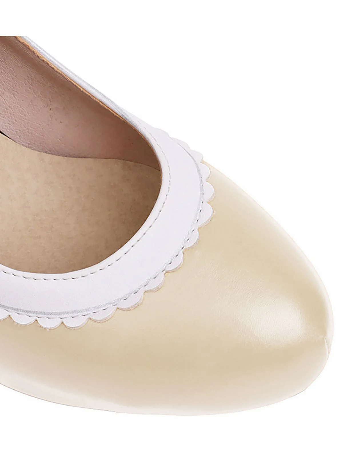 Dunkelgelb VINTAGE ROUND HOHE ABSATZ SCHUHE - Image 20