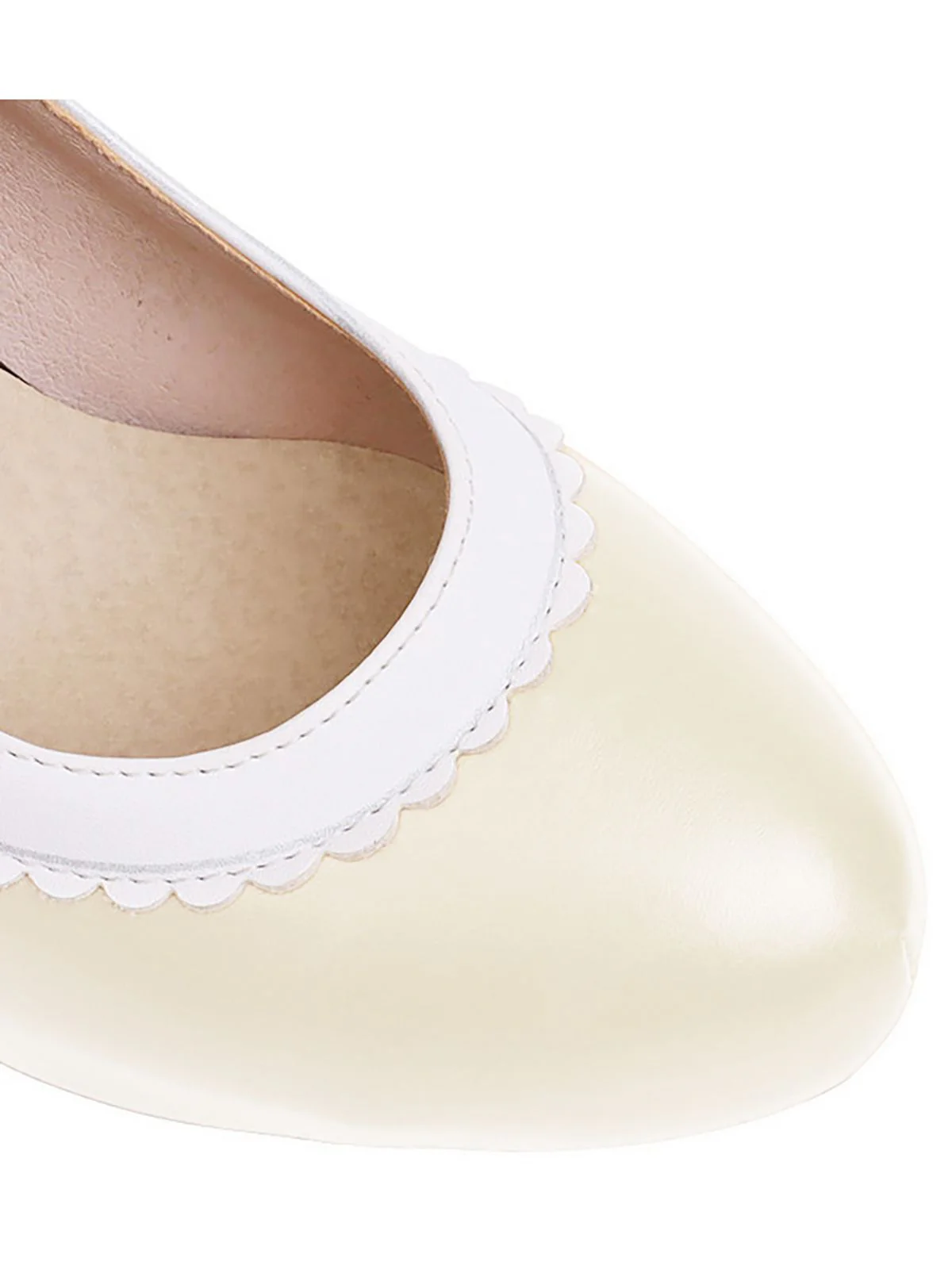 Aprikose VINTAGE ROUND HOHE ABSATZ SCHUHE - Image 5