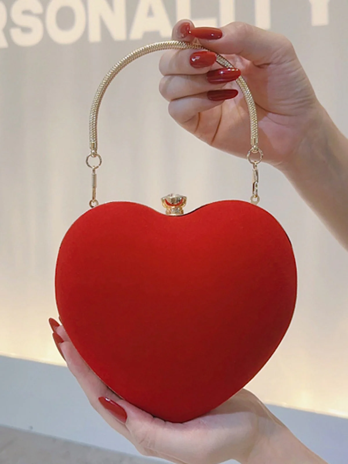 Vintage Samt Love Solide Tragetasche - Image 5
