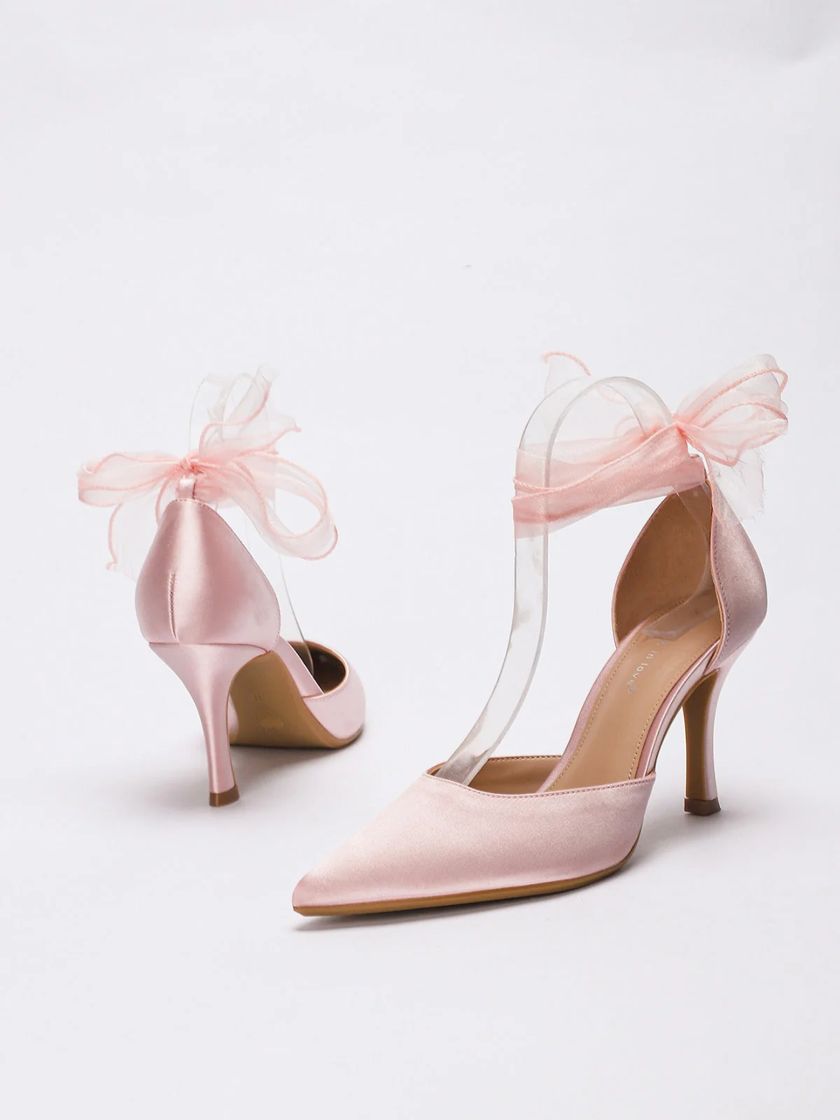 Vintage Satin Band Spitz High Heels - Image 13