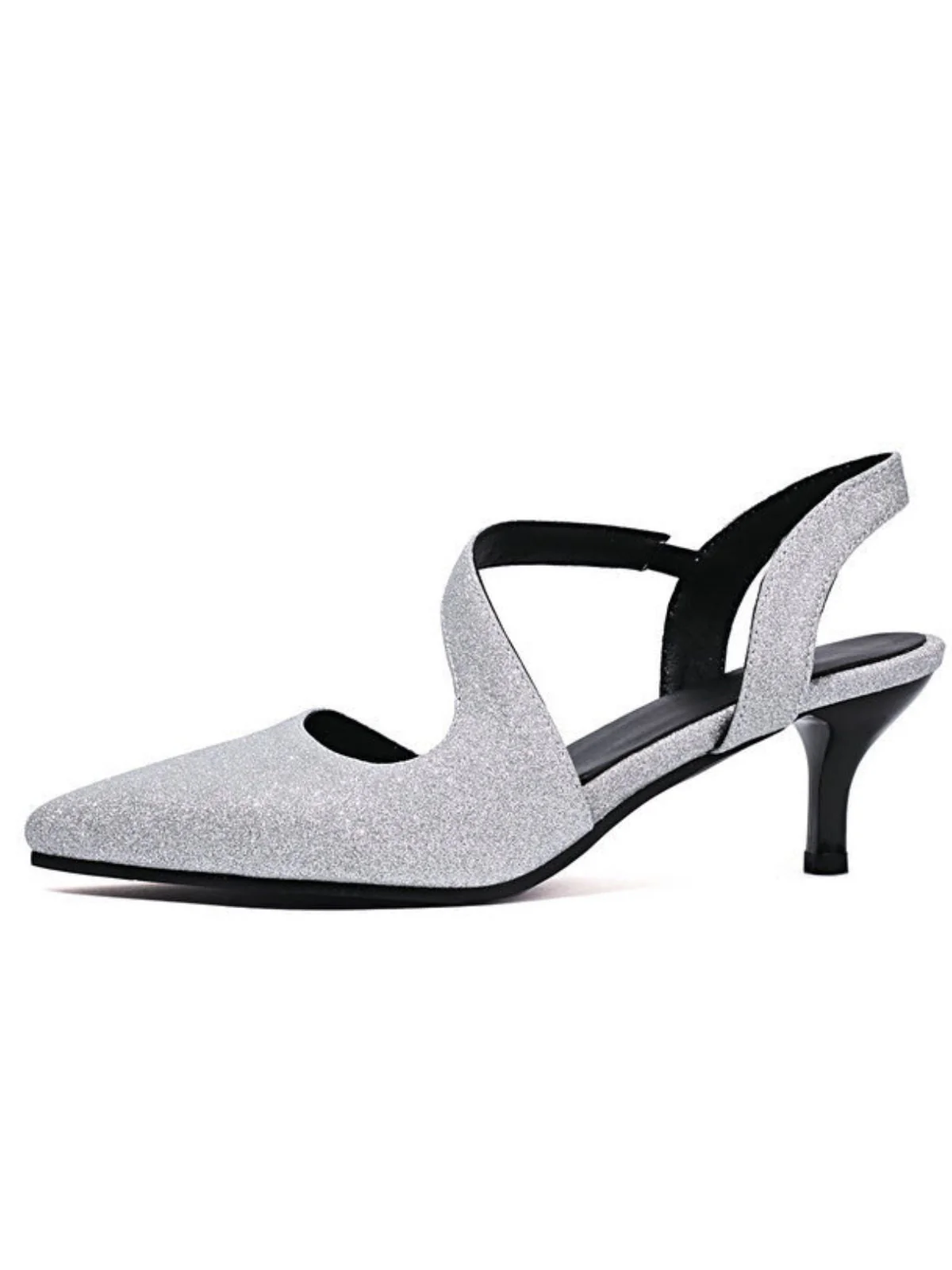 Vintage Schimmer Spitze Zehe Kitten Absatz Büro Schuhe - Image 7
