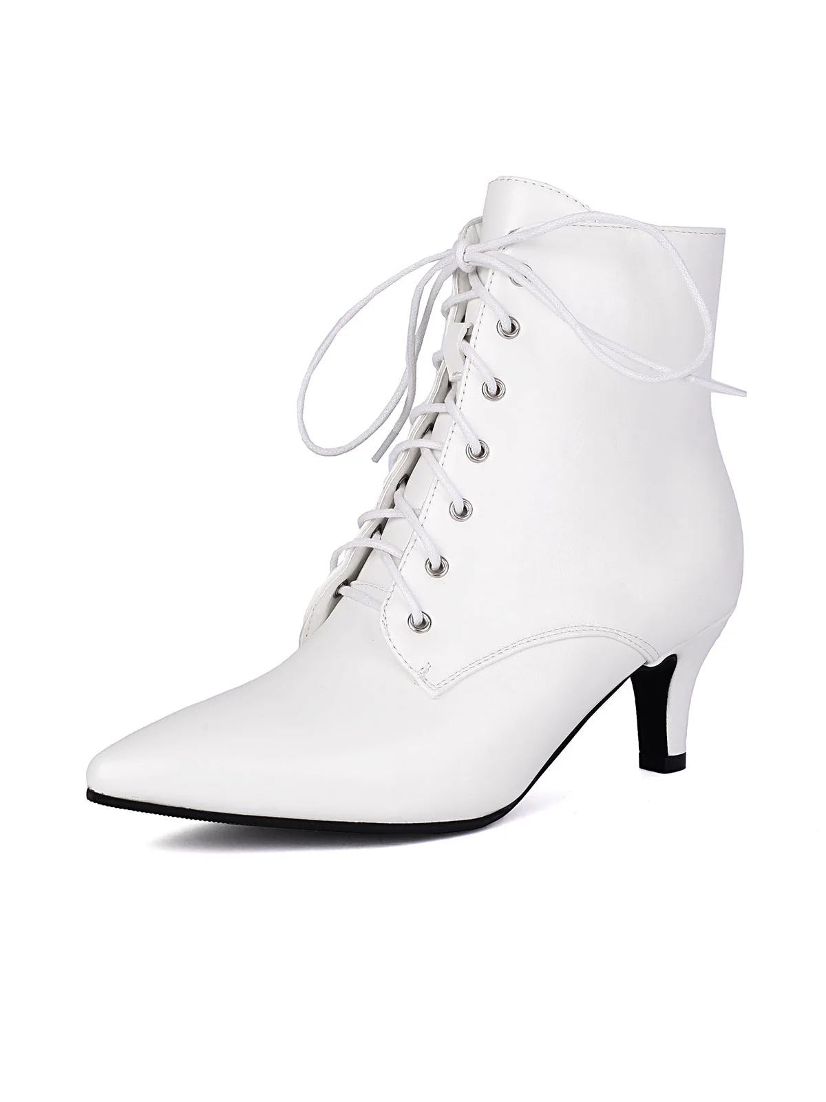 Vintage Schnürung Kätzchen Ferse Knöchel Stiefel - Image 5