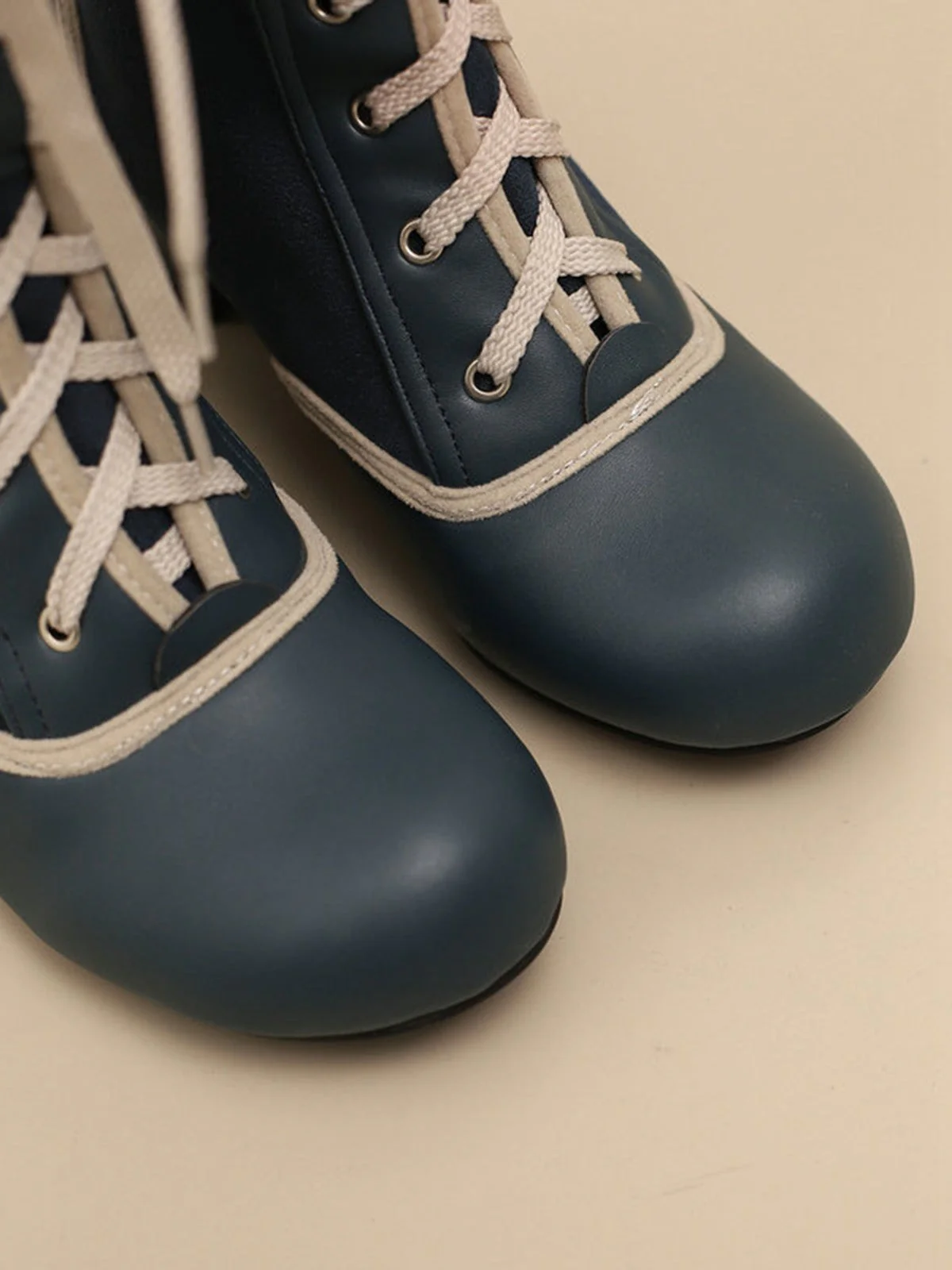 Vintage Schnürung Kunst Wildleder Leder Mittel Wade Stiefel - Image 16