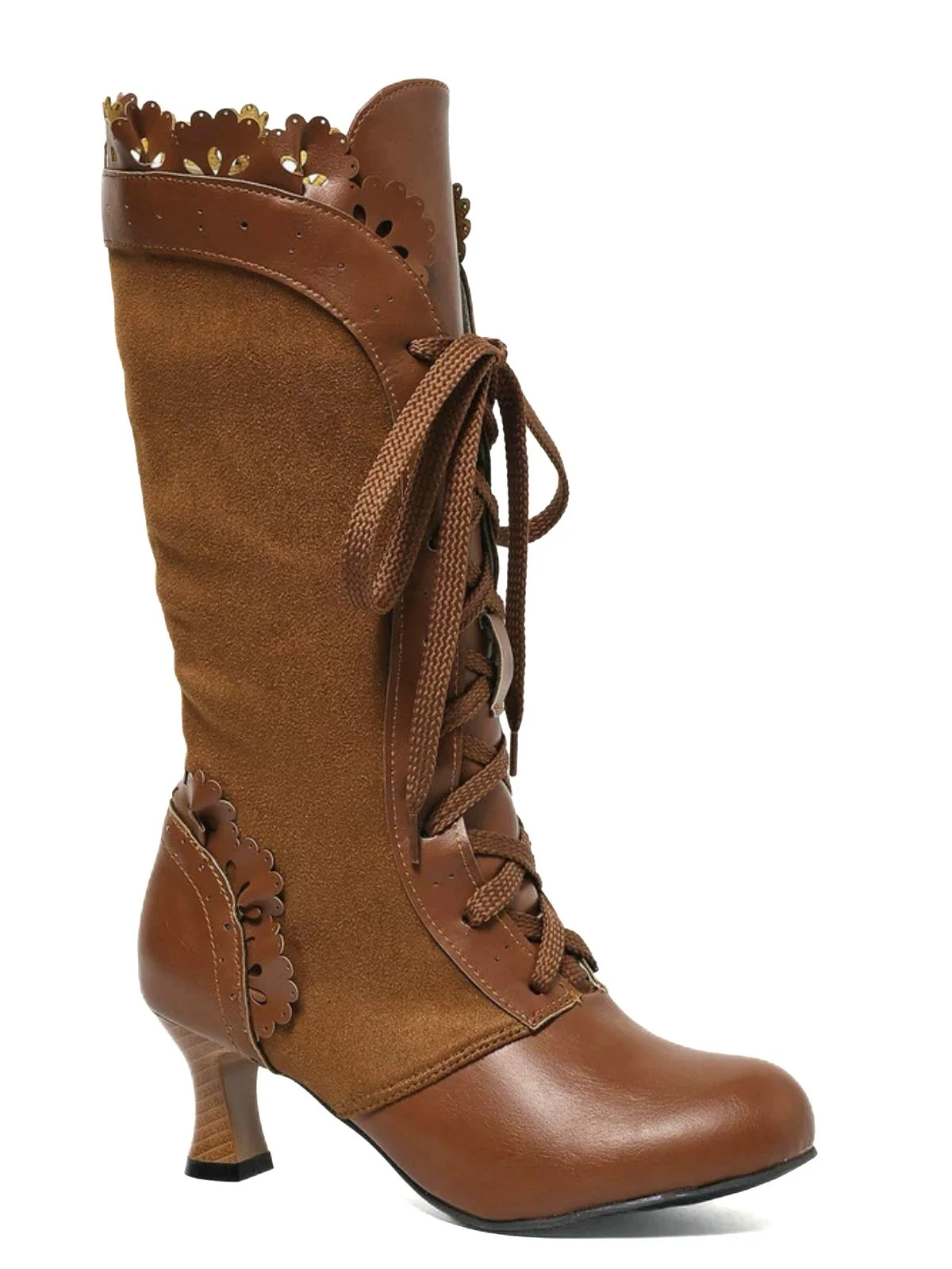 Vintage Schnürung Mittlere Ferse Brogue Knöchel Stiefel - Image 4