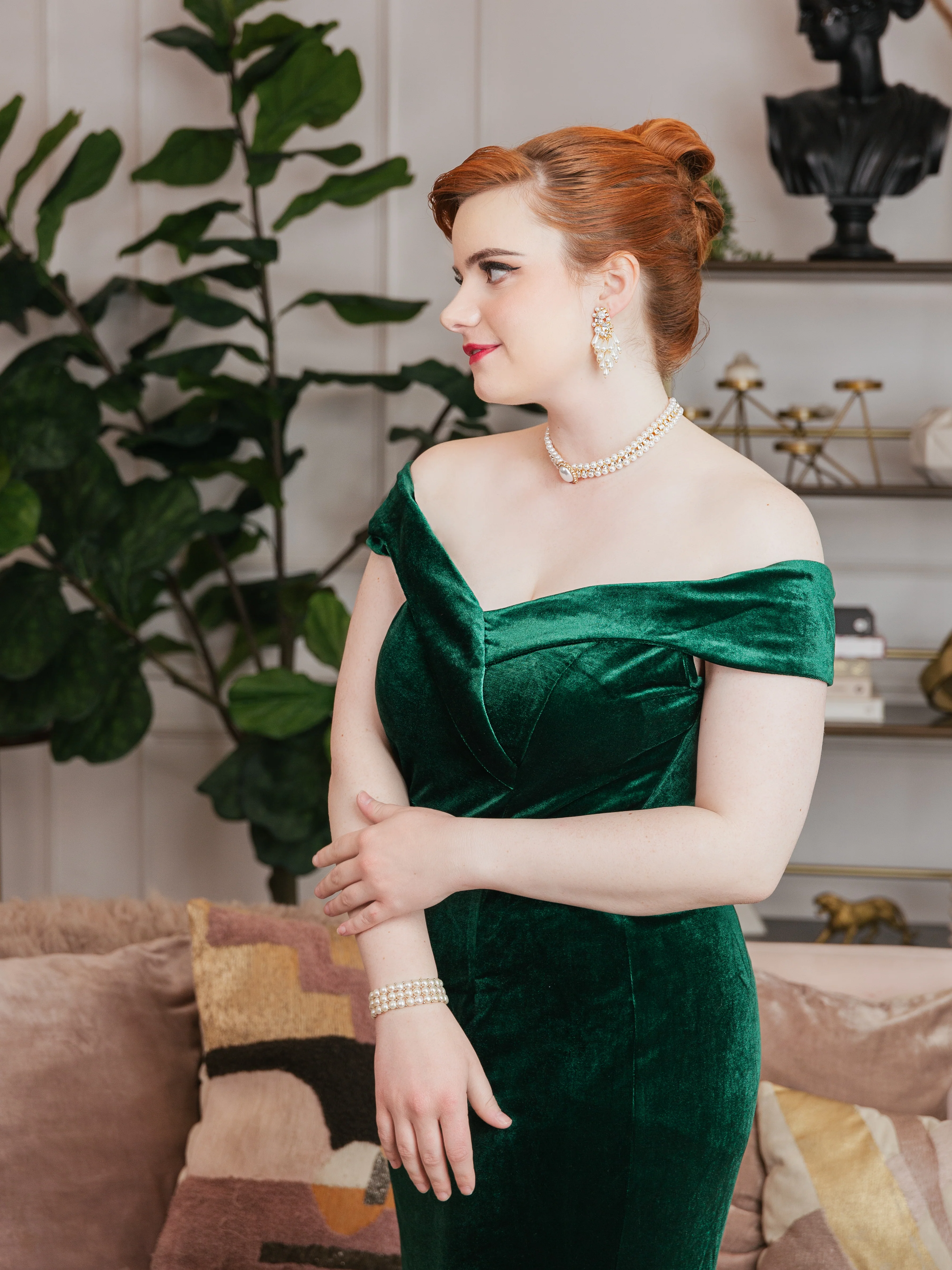 VINTAGE SCHULTERFREI PENCIL KLEID - Image 3