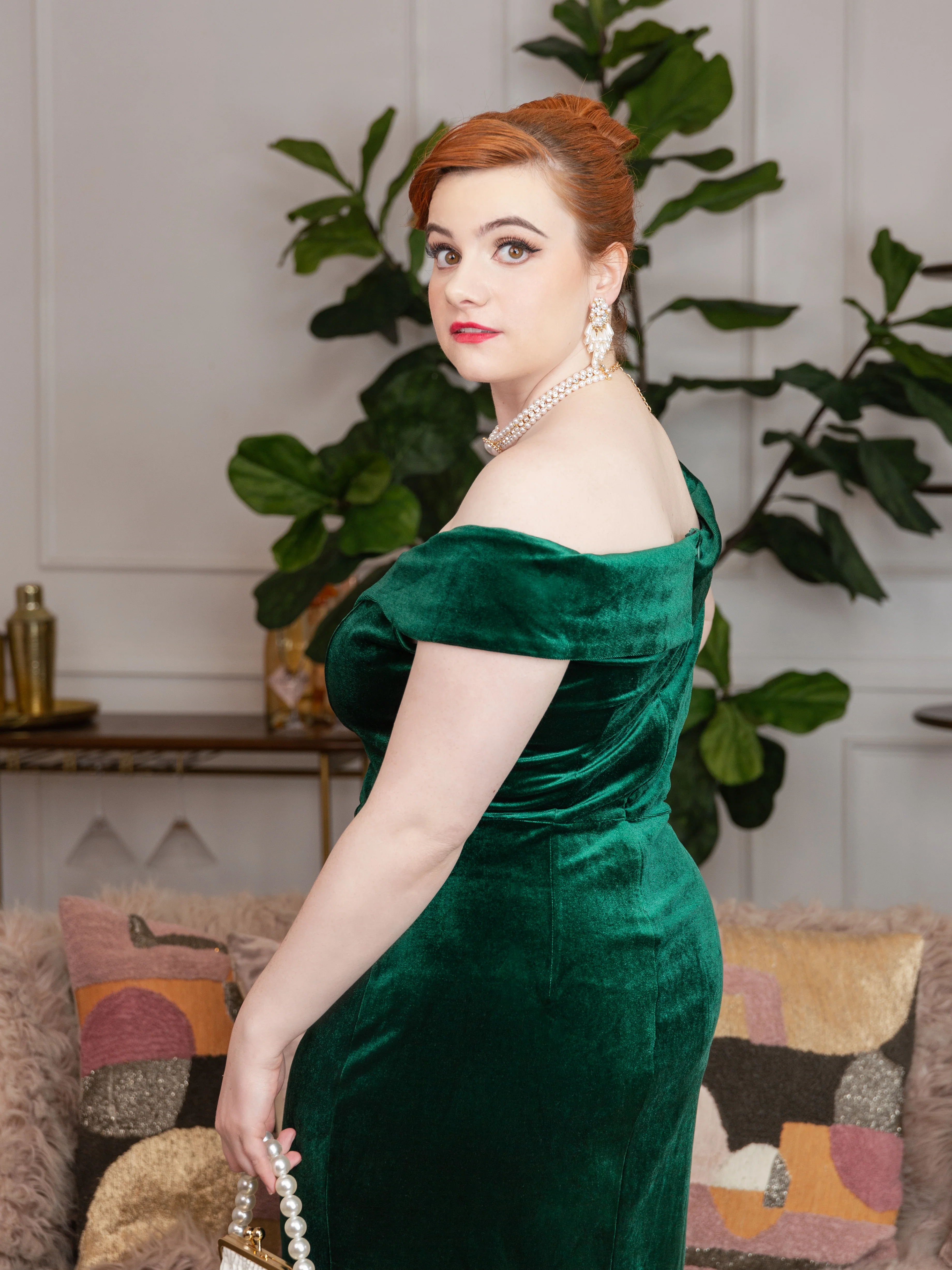 VINTAGE SCHULTERFREI PENCIL KLEID - Image 4