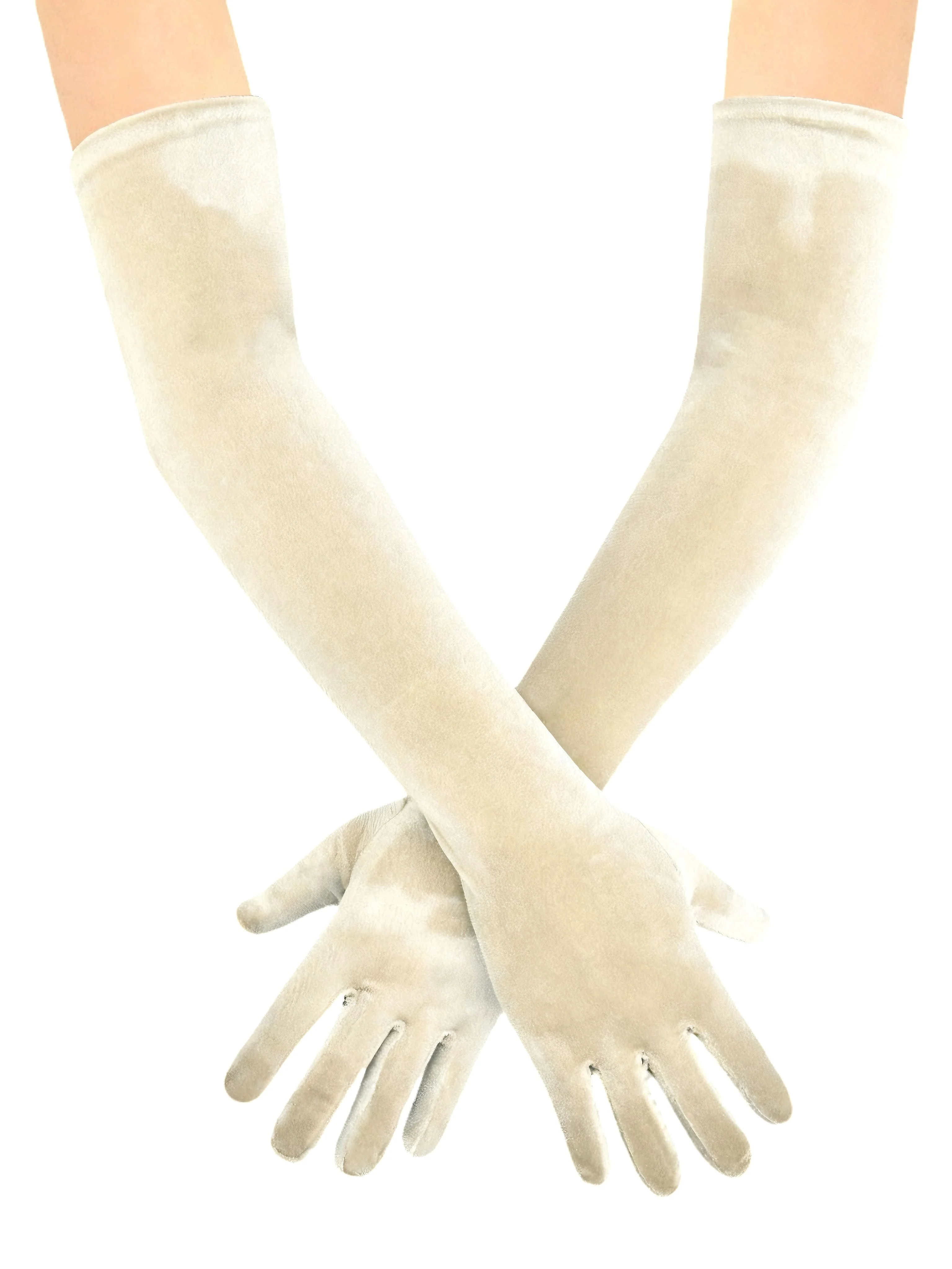 Vintage Solide Thick Samt Lange Handschuhe - Image 2