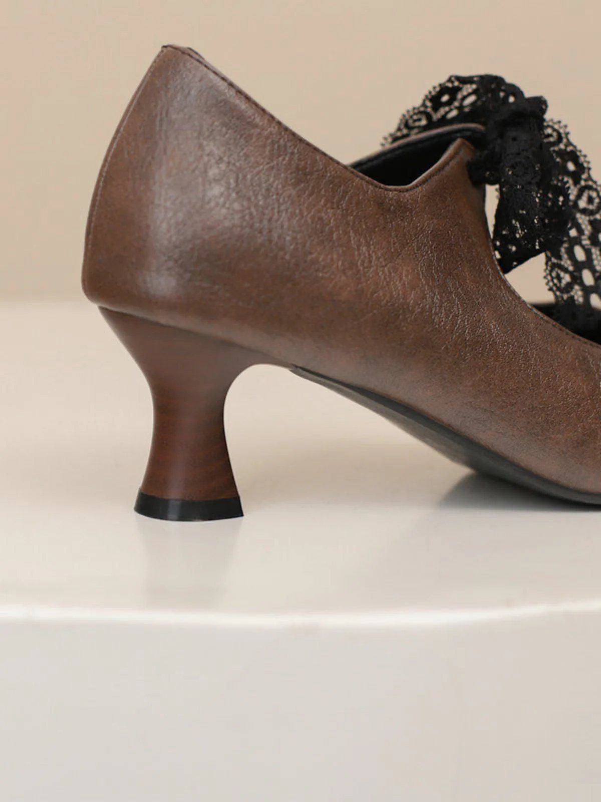 Vintage Spitze Bogen Riemchenschuhe Absatz - Image 10
