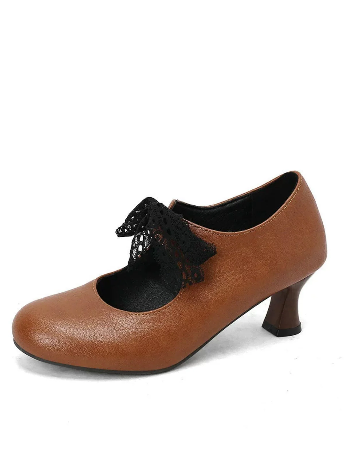 Vintage Spitze Bogen Riemchenschuhe Absatz - Image 11
