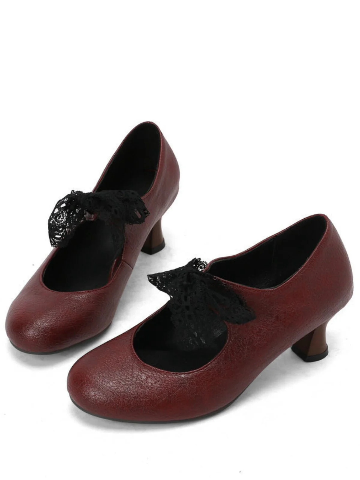 Vintage Spitze Bogen Riemchenschuhe Absatz - Image 14