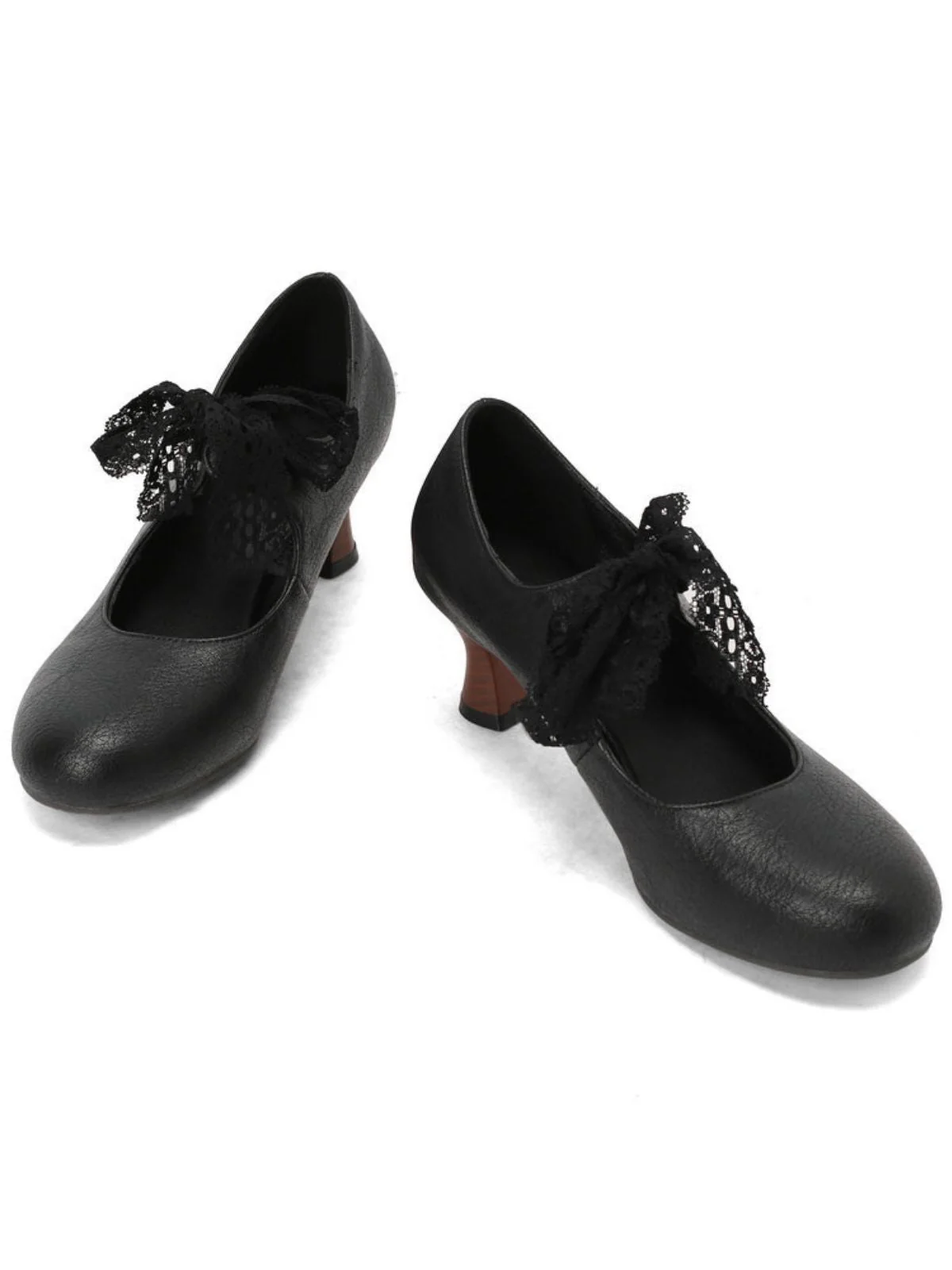Vintage Spitze Bogen Riemchenschuhe Absatz - Image 4