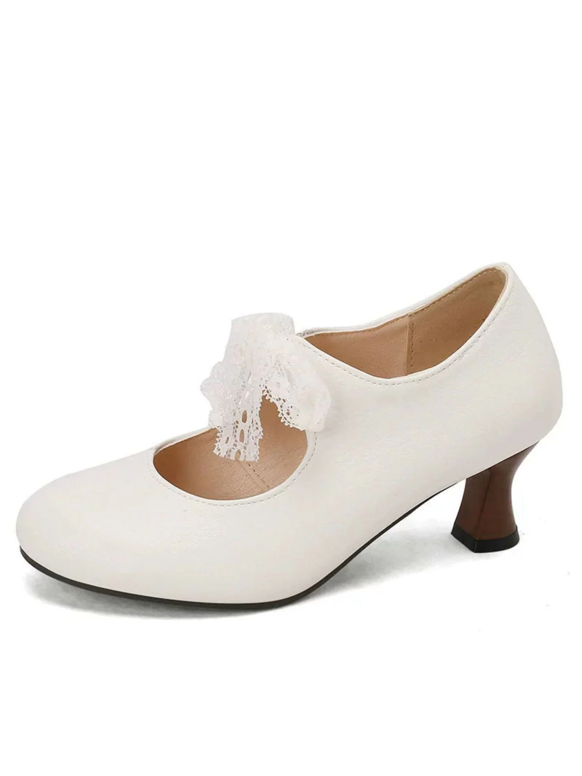 Vintage Spitze Bogen Riemchenschuhe Absatz - Image 5