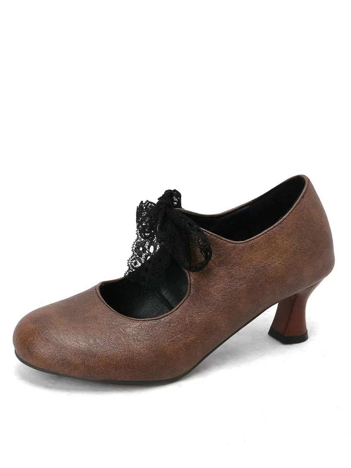 Vintage Spitze Bogen Riemchenschuhe Absatz - Image 7
