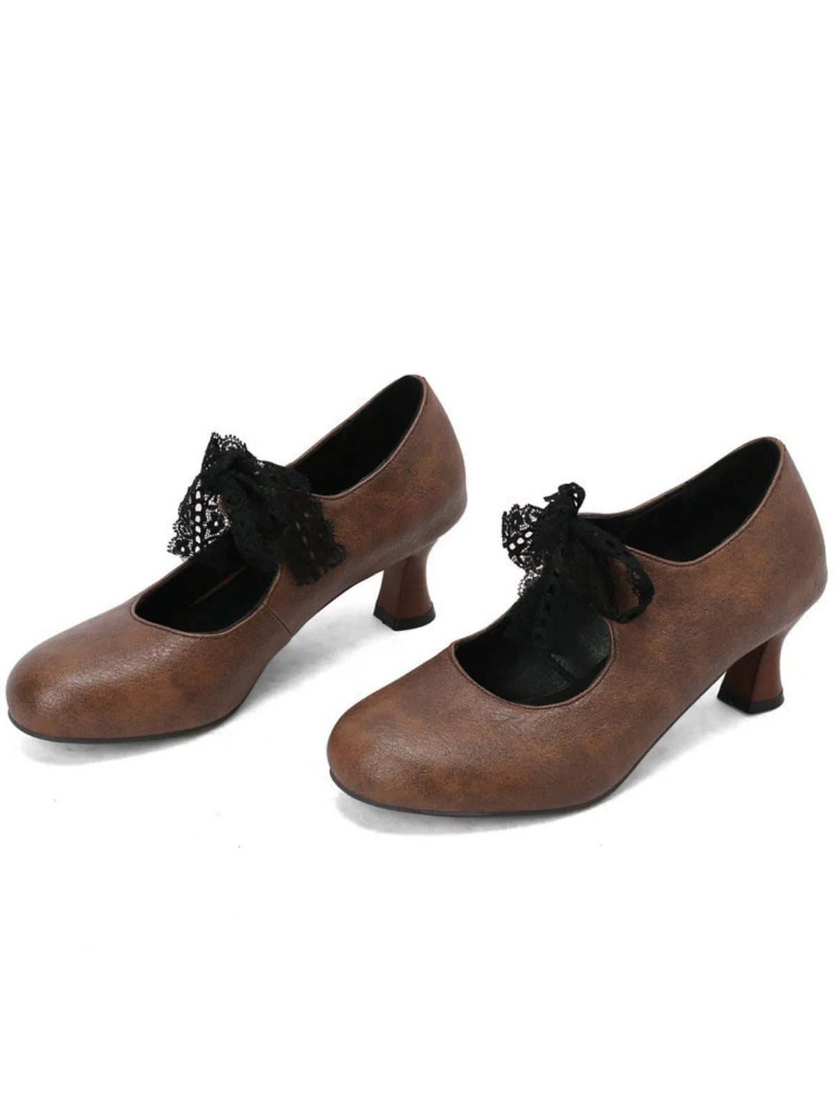 Vintage Spitze Bogen Riemchenschuhe Absatz - Image 8
