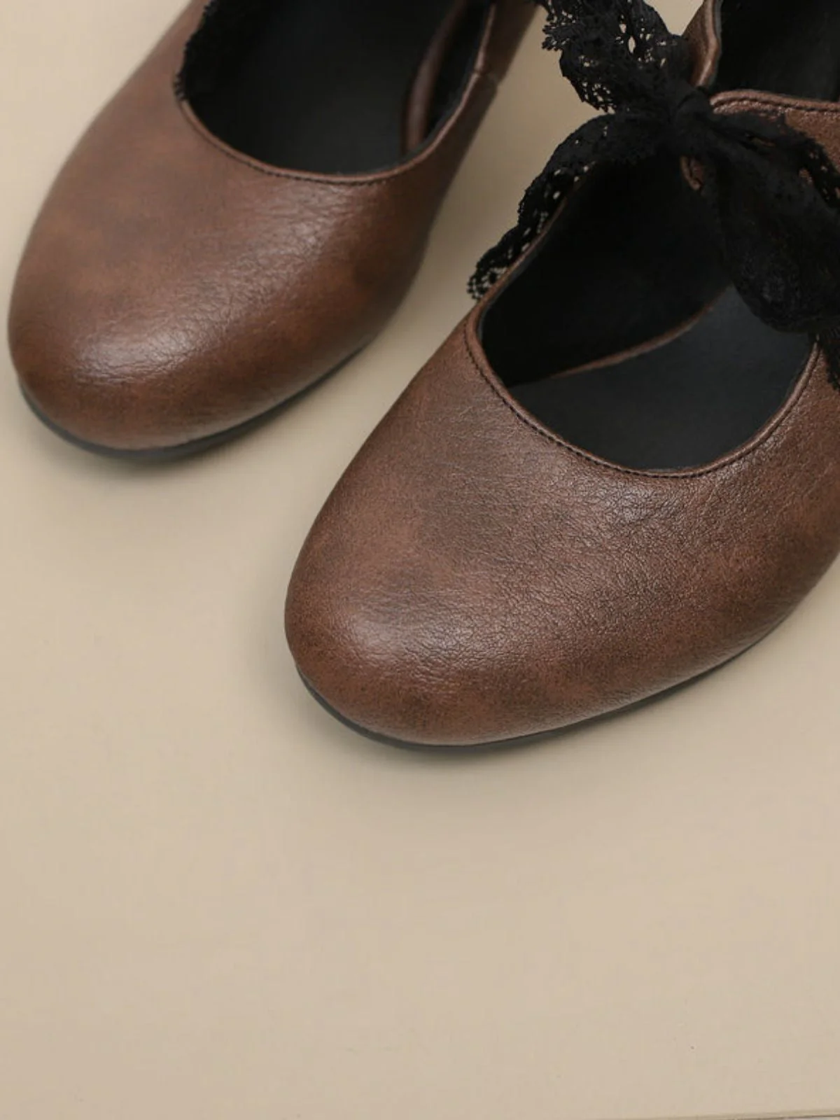 Vintage Spitze Bogen Riemchenschuhe Absatz - Image 9