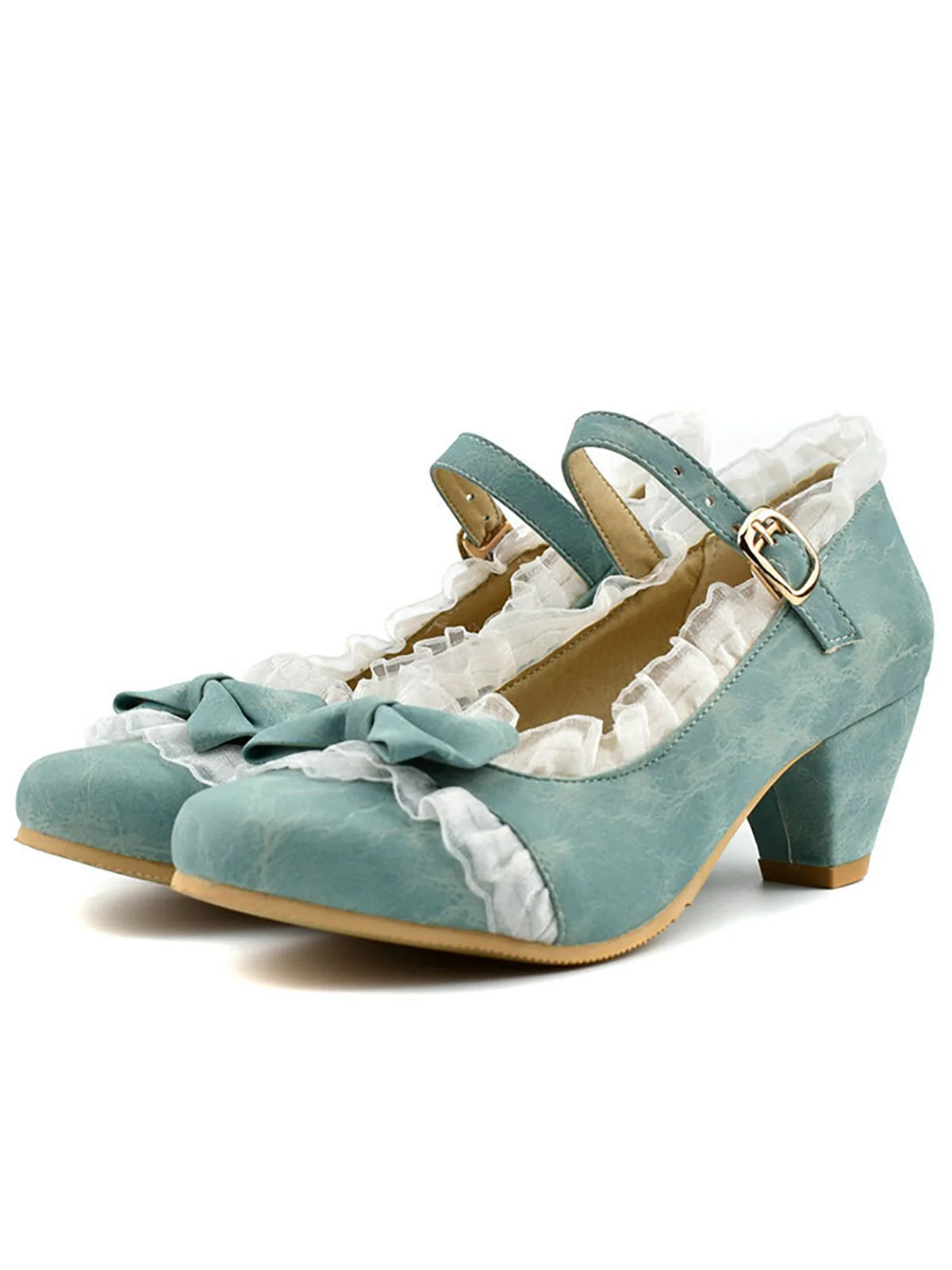 VINTAGE SPITZE BOW HOHE ABSATZ SCHUHE