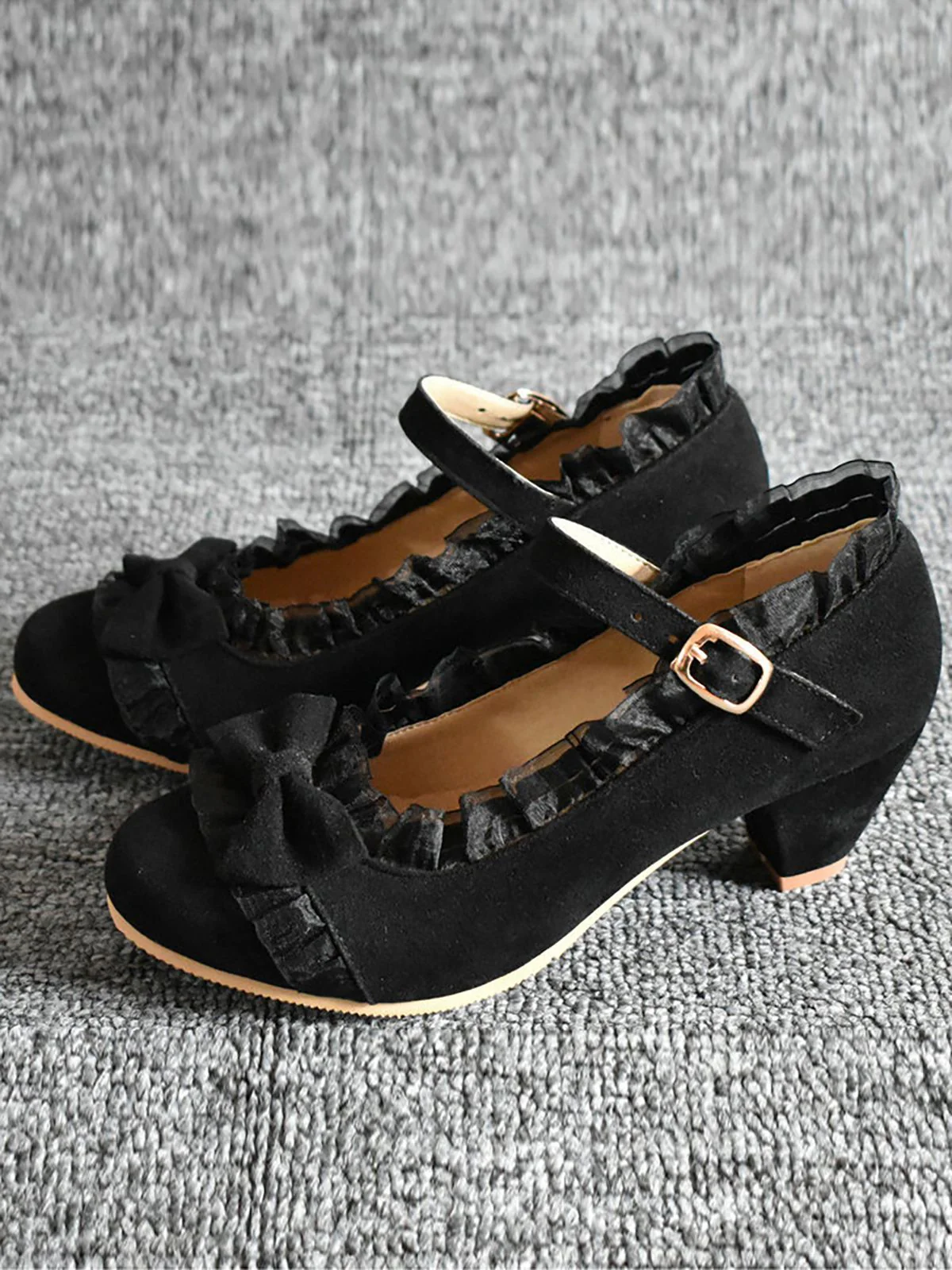 VINTAGE SPITZE BOW HOHE ABSATZ SCHUHE - Image 14